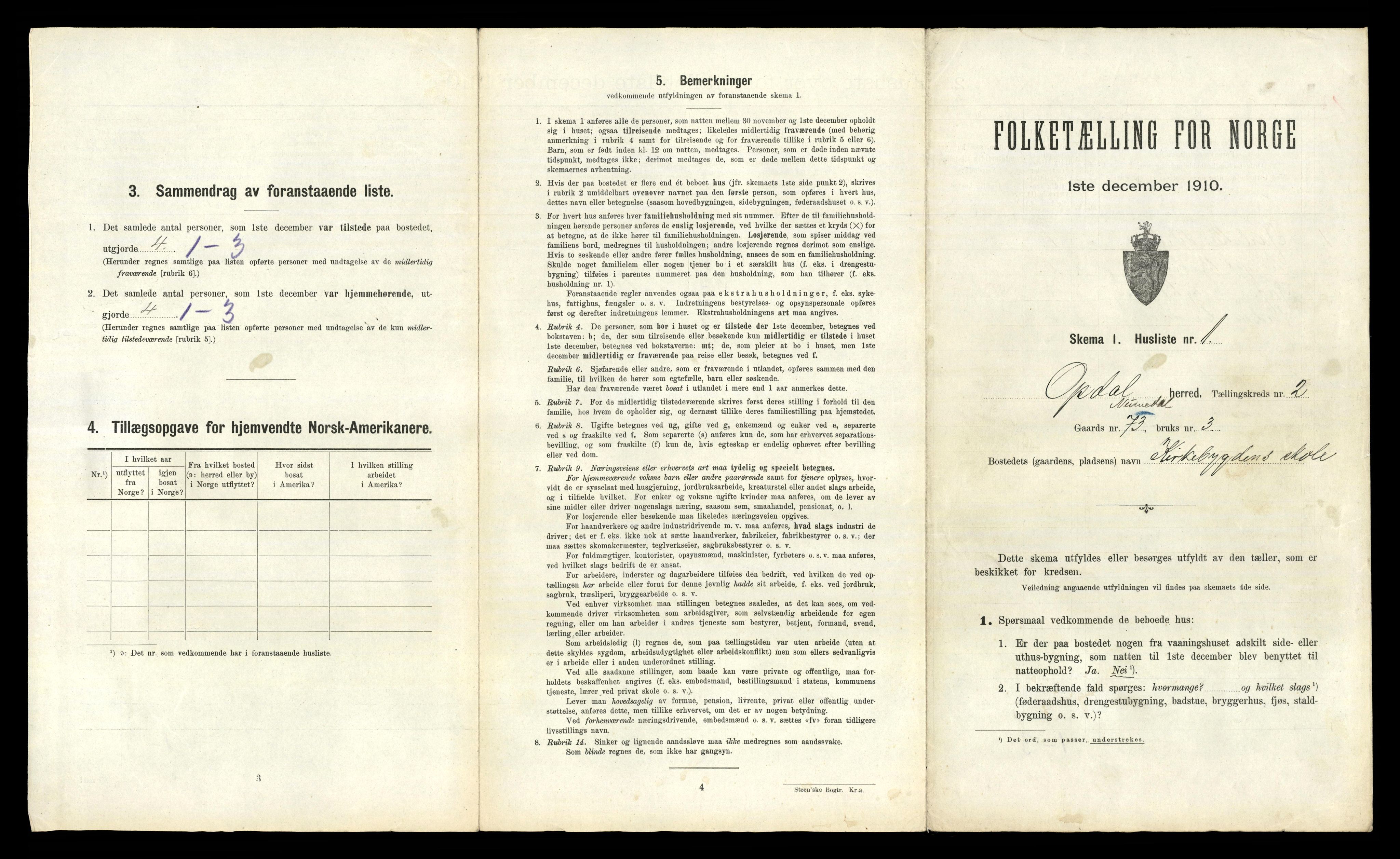 RA, 1910 census for Uvdal, 1910, p. 53