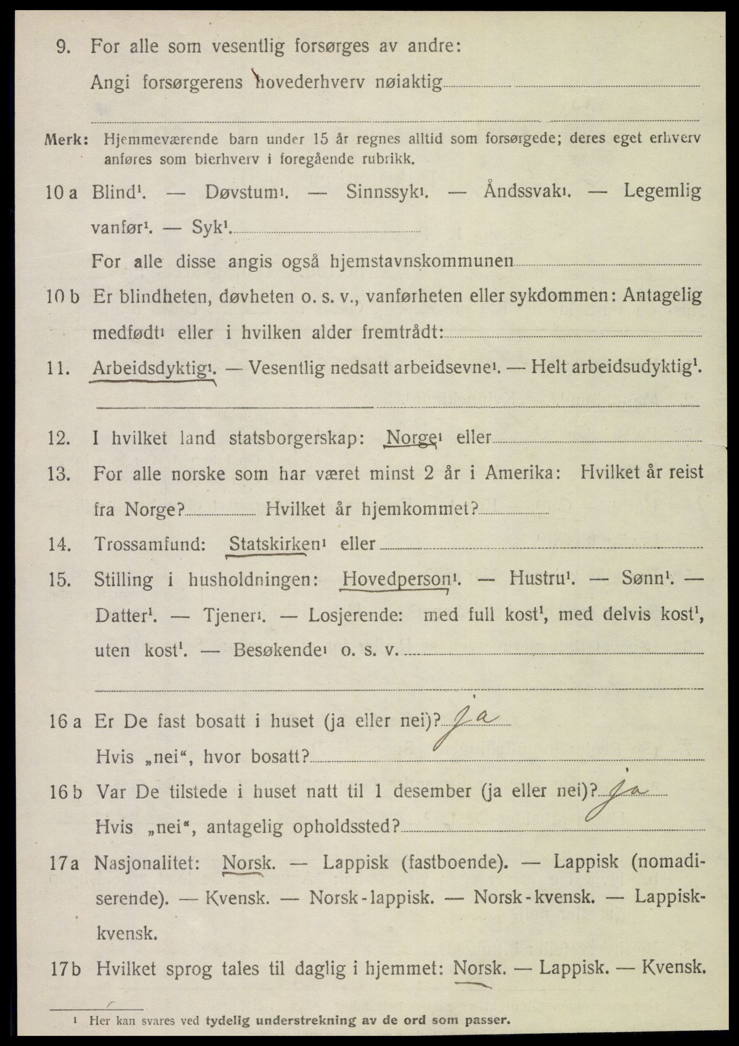 SAT, 1920 census for Foldereid, 1920, p. 1525