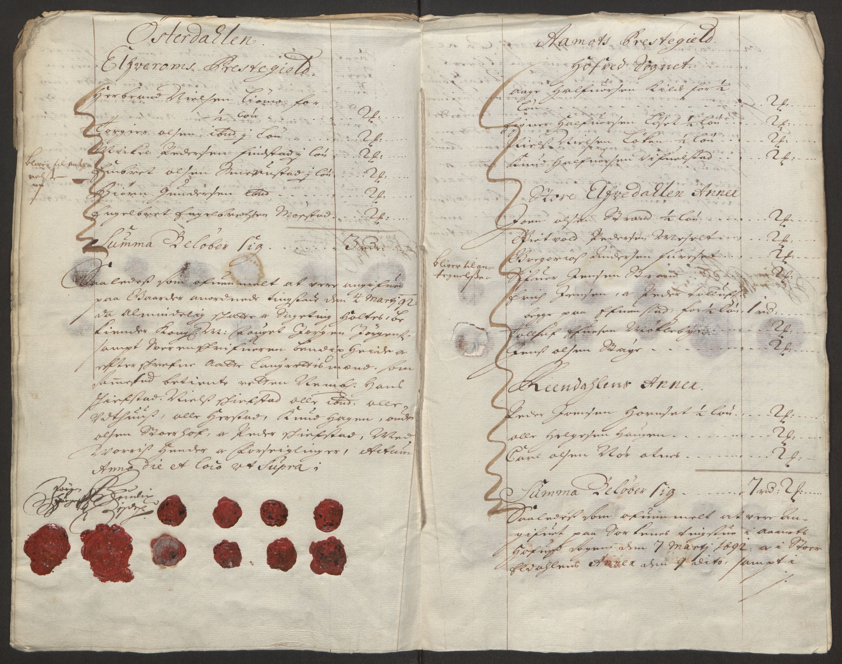 Rentekammeret inntil 1814, Reviderte regnskaper, Fogderegnskap, RA/EA-4092/R13/L0830: Fogderegnskap Solør, Odal og Østerdal, 1692, p. 238