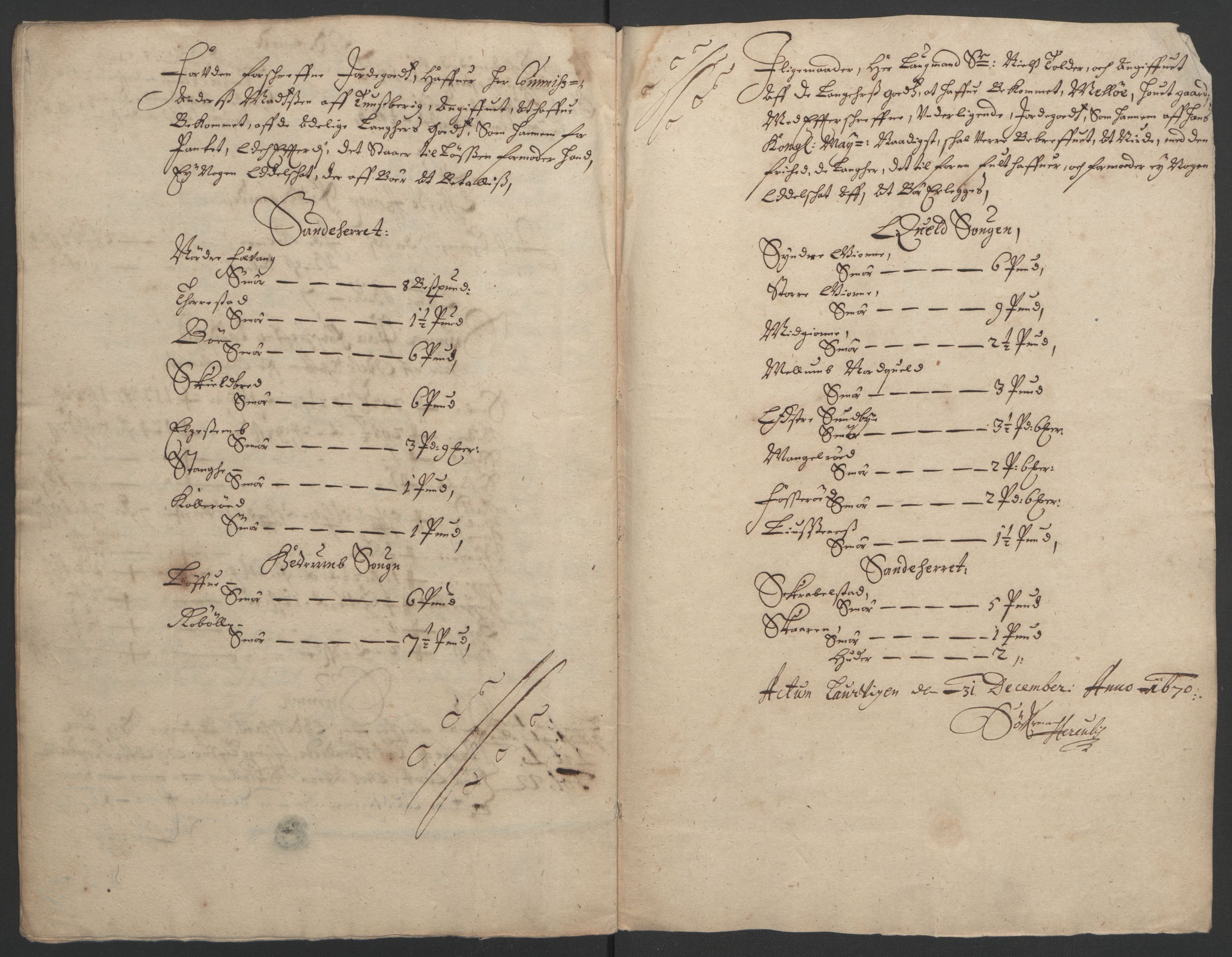 Rentekammeret inntil 1814, Reviderte regnskaper, Fogderegnskap, RA/EA-4092/R33/L1965: Fogderegnskap Larvik grevskap, 1669-1670, p. 193