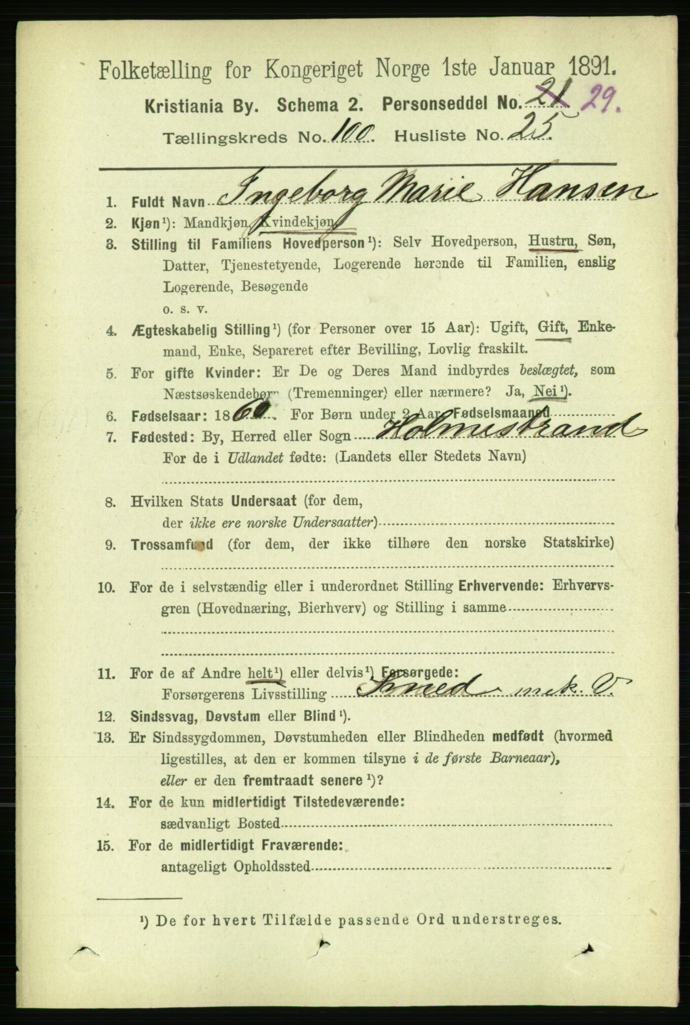 RA, 1891 census for 0301 Kristiania, 1891, p. 49953