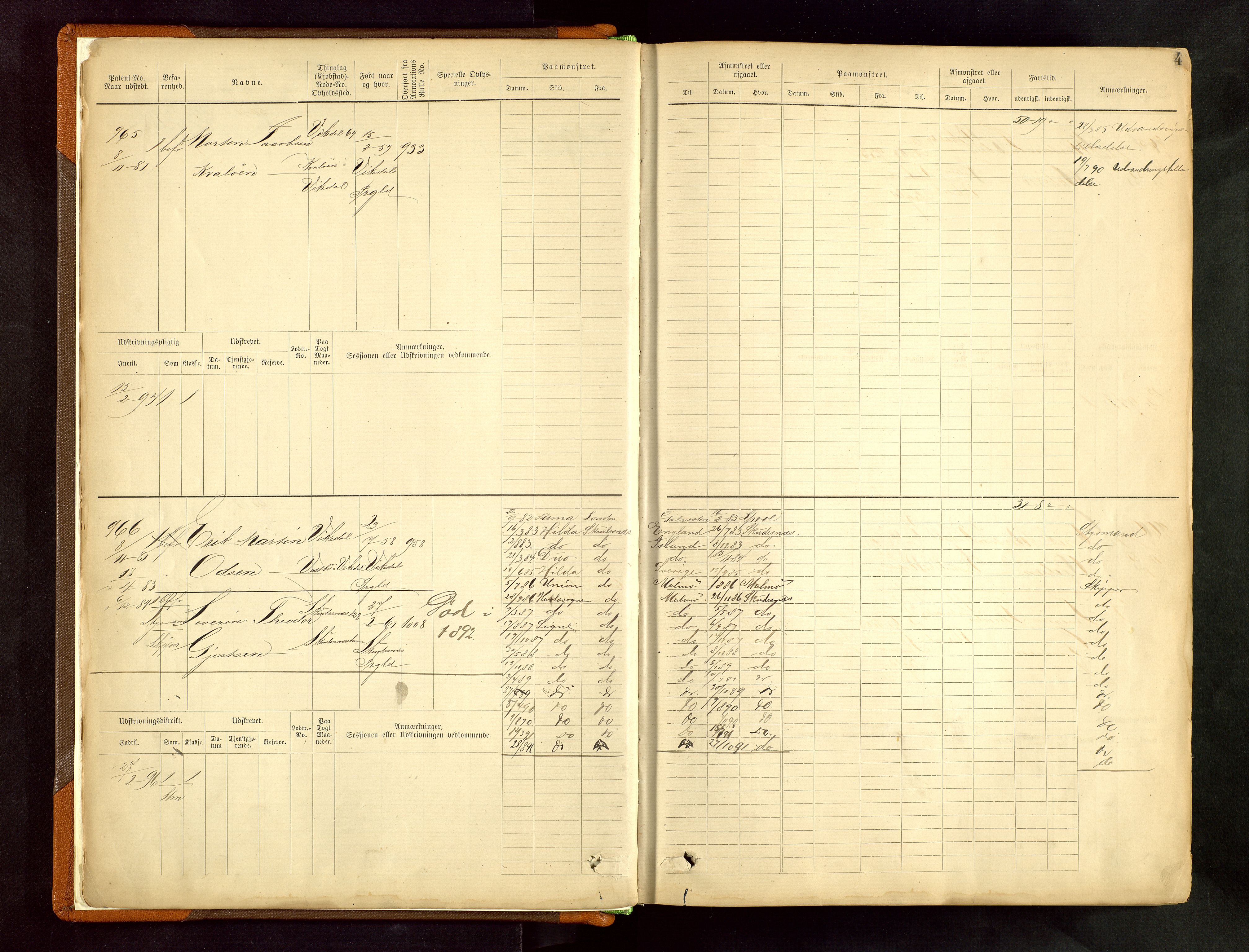 Haugesund sjømannskontor, AV/SAST-A-102007/F/Fb/Fbb/L0002: Sjøfartsrulle Skudenes kretsnr. 959-2439, 1860-1948, p. 4