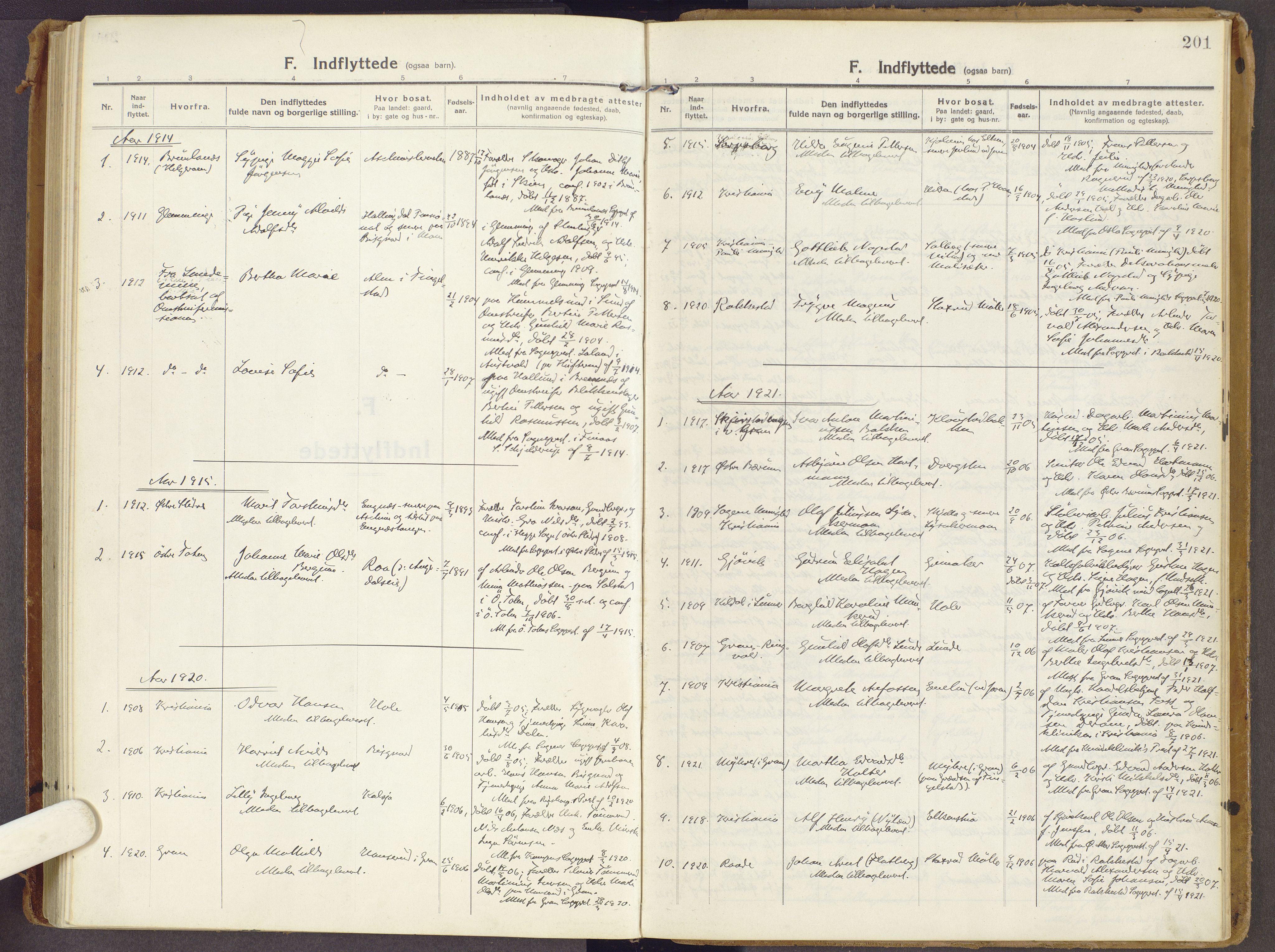 Brandbu prestekontor, SAH/PREST-114/H/Ha/Haa/L0003: Parish register (official) no. 3, 1914-1928, p. 201