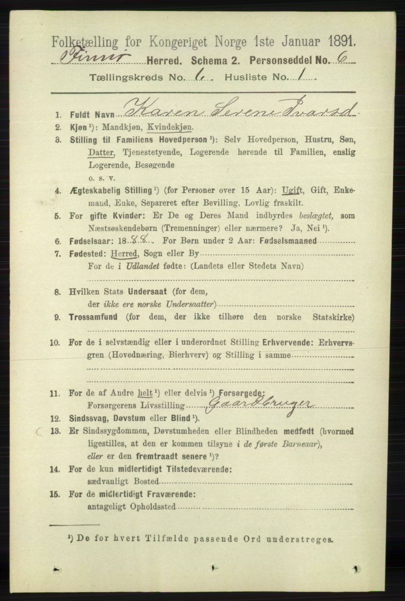 RA, 1891 census for 1141 Finnøy, 1891, p. 58