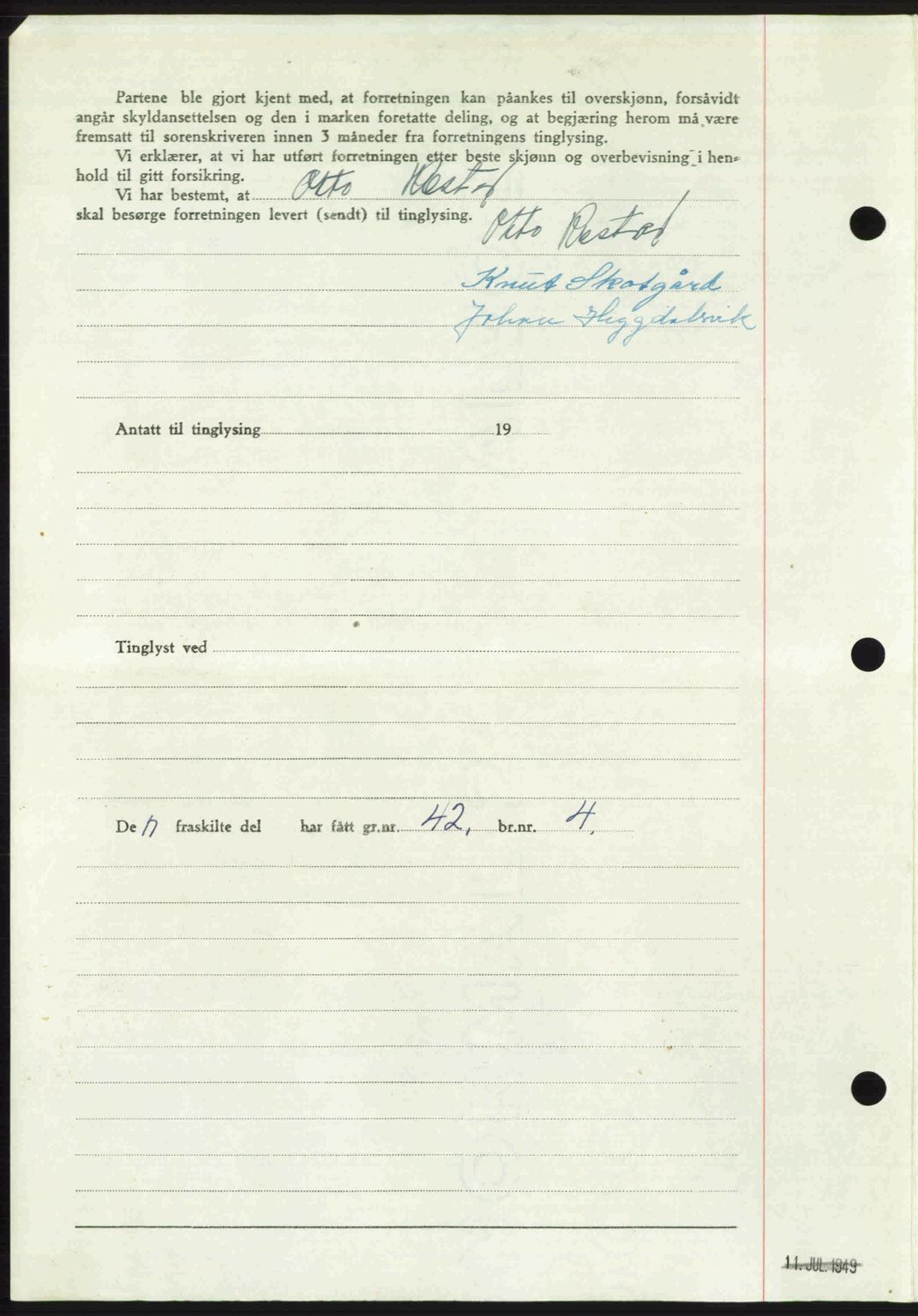 Romsdal sorenskriveri, AV/SAT-A-4149/1/2/2C: Mortgage book no. A30, 1949-1949, Diary no: : 1934/1949