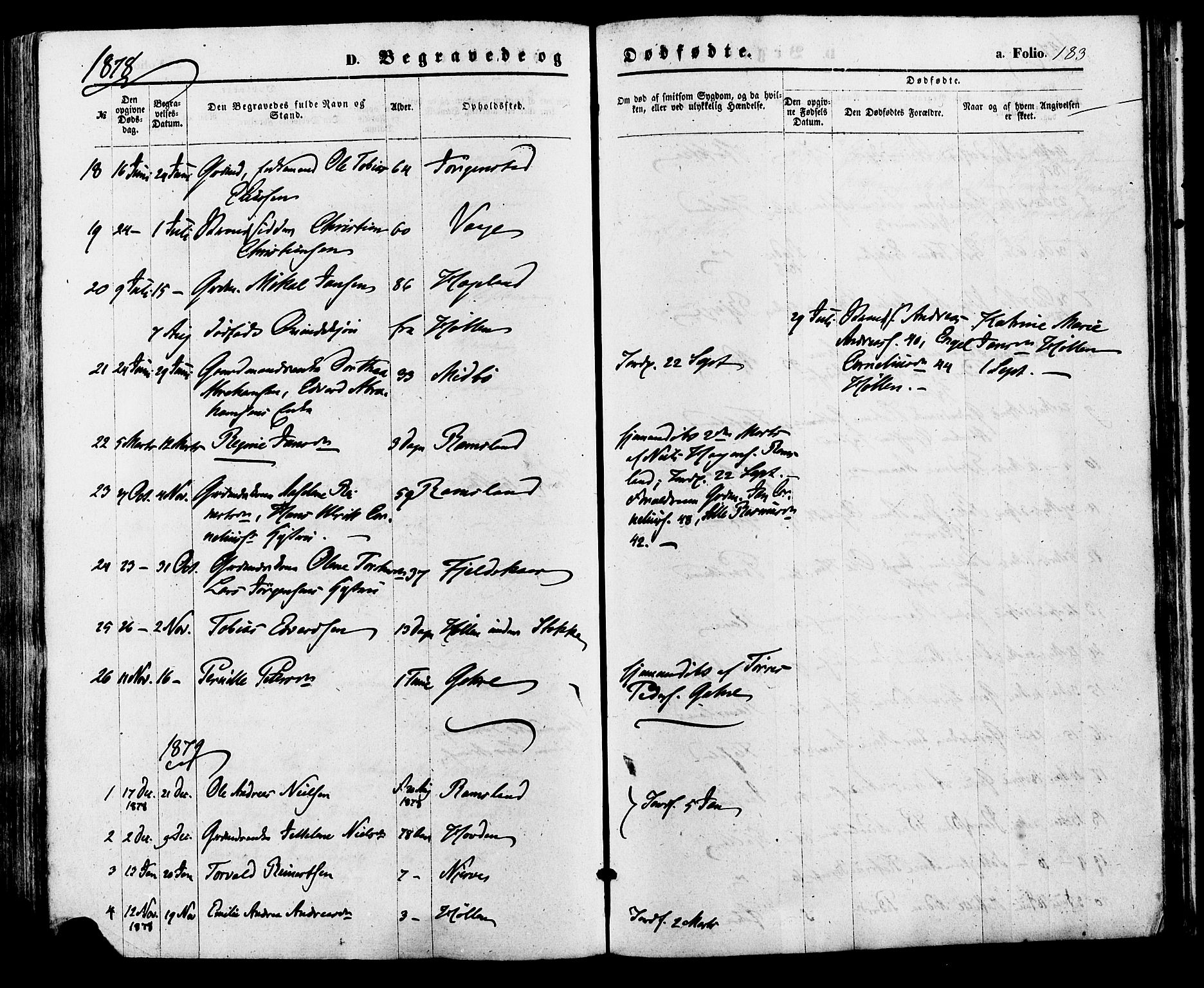 Sør-Audnedal sokneprestkontor, AV/SAK-1111-0039/F/Fa/Faa/L0003: Parish register (official) no. A 3, 1868-1883, p. 183