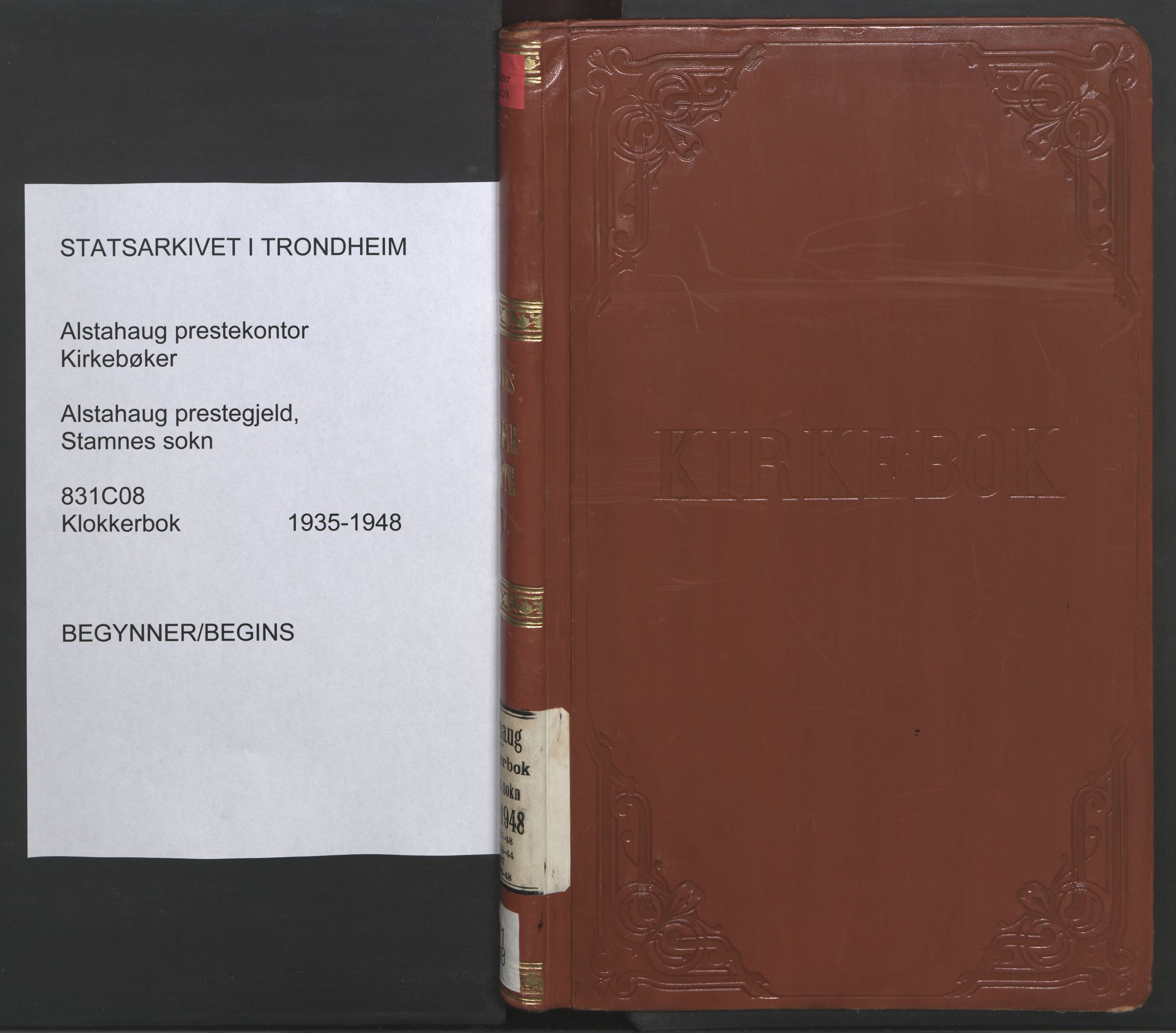 Ministerialprotokoller, klokkerbøker og fødselsregistre - Nordland, SAT/A-1459/831/L0481: Parish register (copy) no. 831C08, 1935-1948