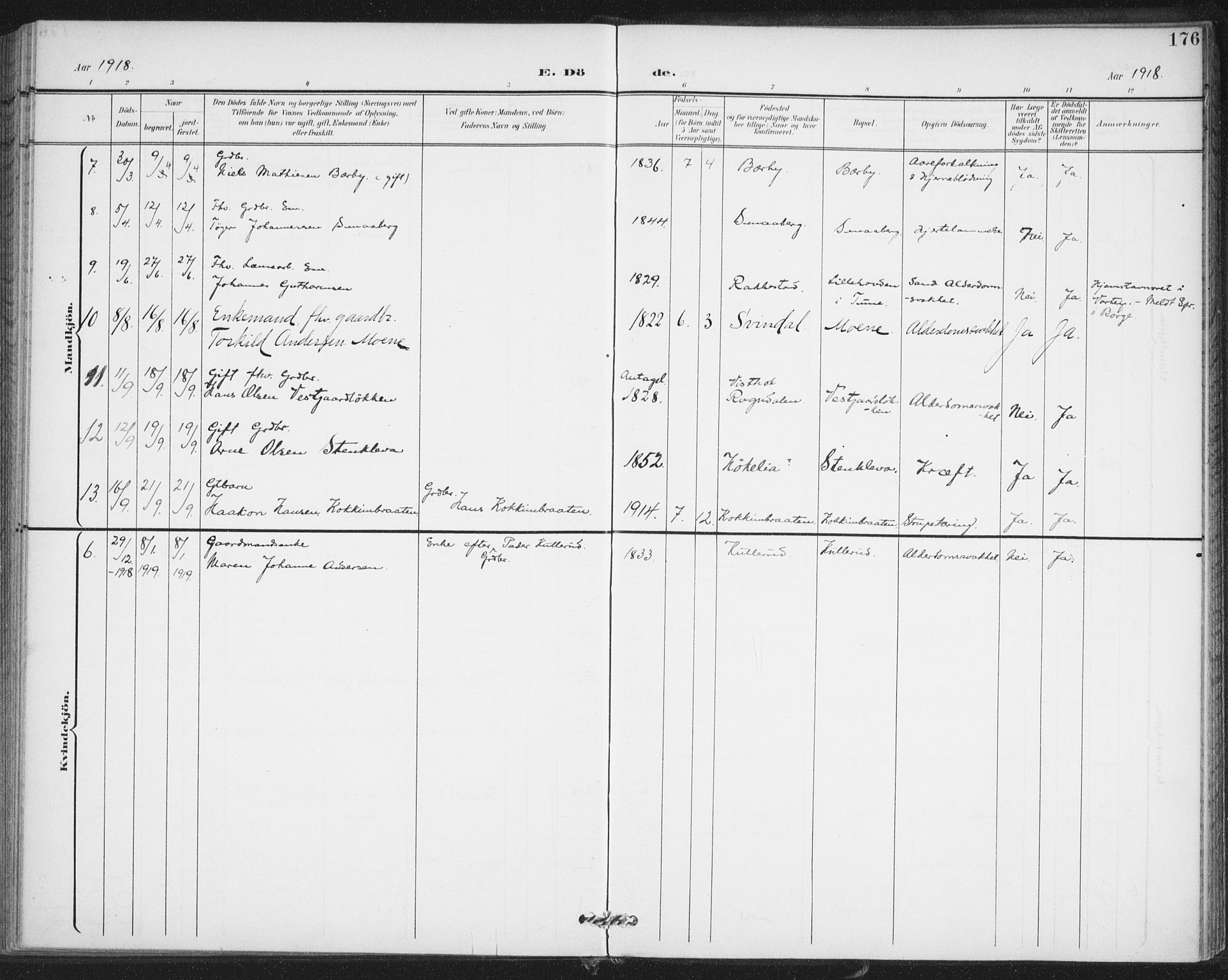 Varteig prestekontor Kirkebøker, AV/SAO-A-10447a/F/Fa/L0003: Parish register (official) no. 3, 1899-1919, p. 176