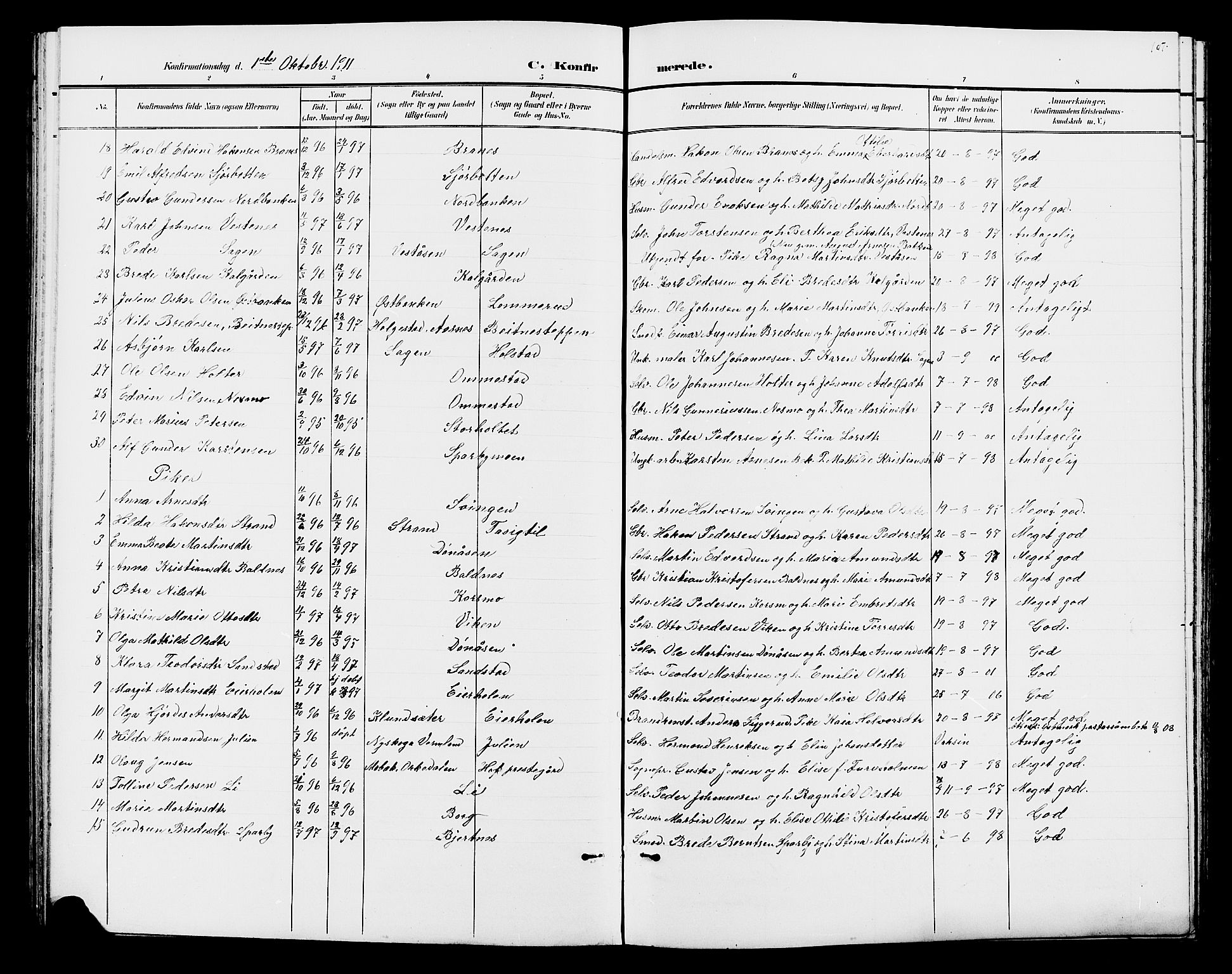 Hof prestekontor, SAH/PREST-038/H/Ha/Hab/L0001: Parish register (copy) no. 1, 1895-1914, p. 107