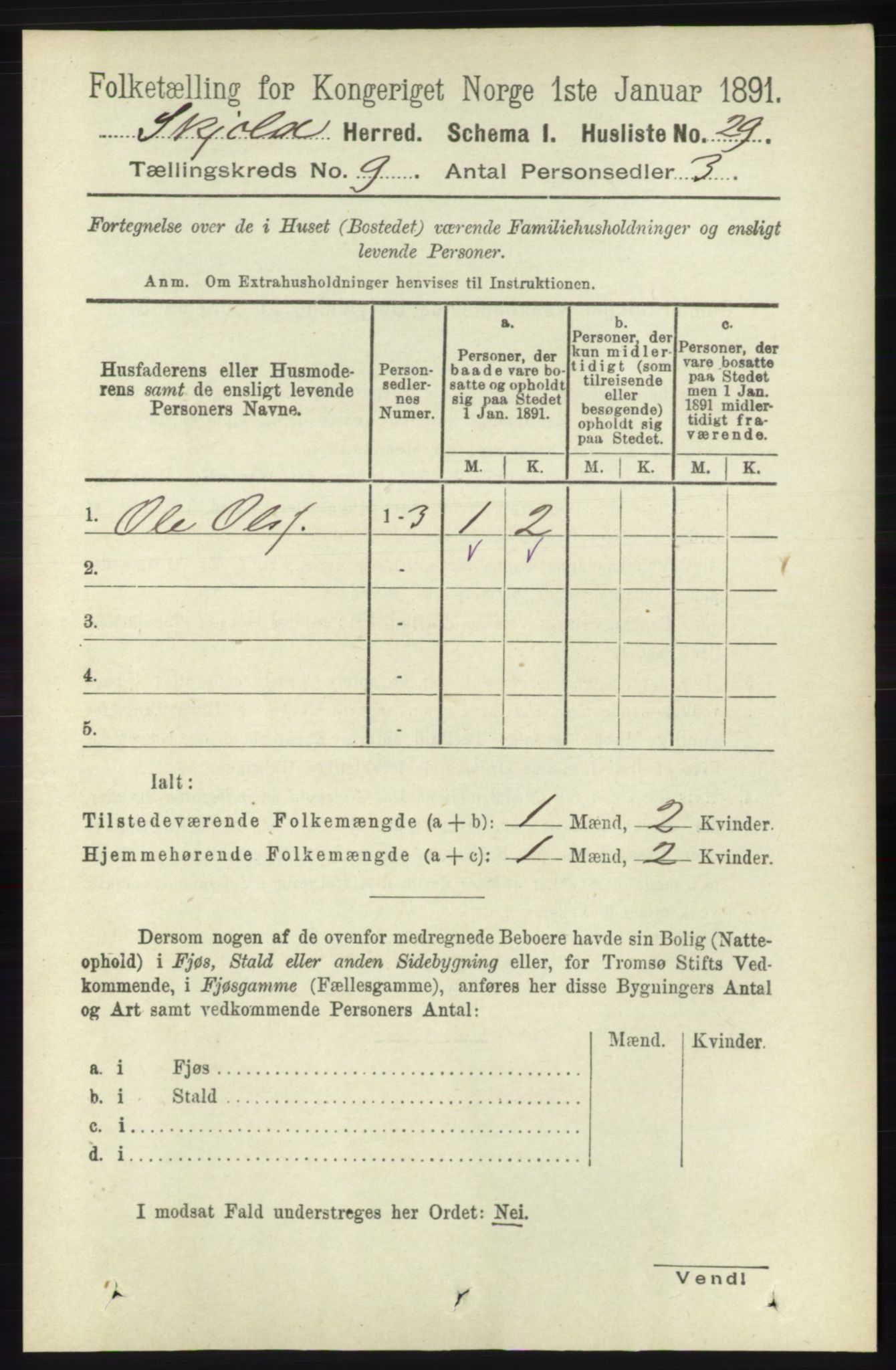 RA, 1891 census for 1154 Skjold, 1891, p. 1775