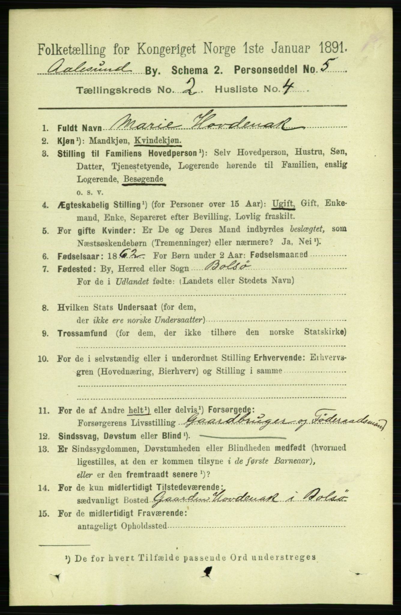 RA, 1891 census for 1501 Ålesund, 1891, p. 1768