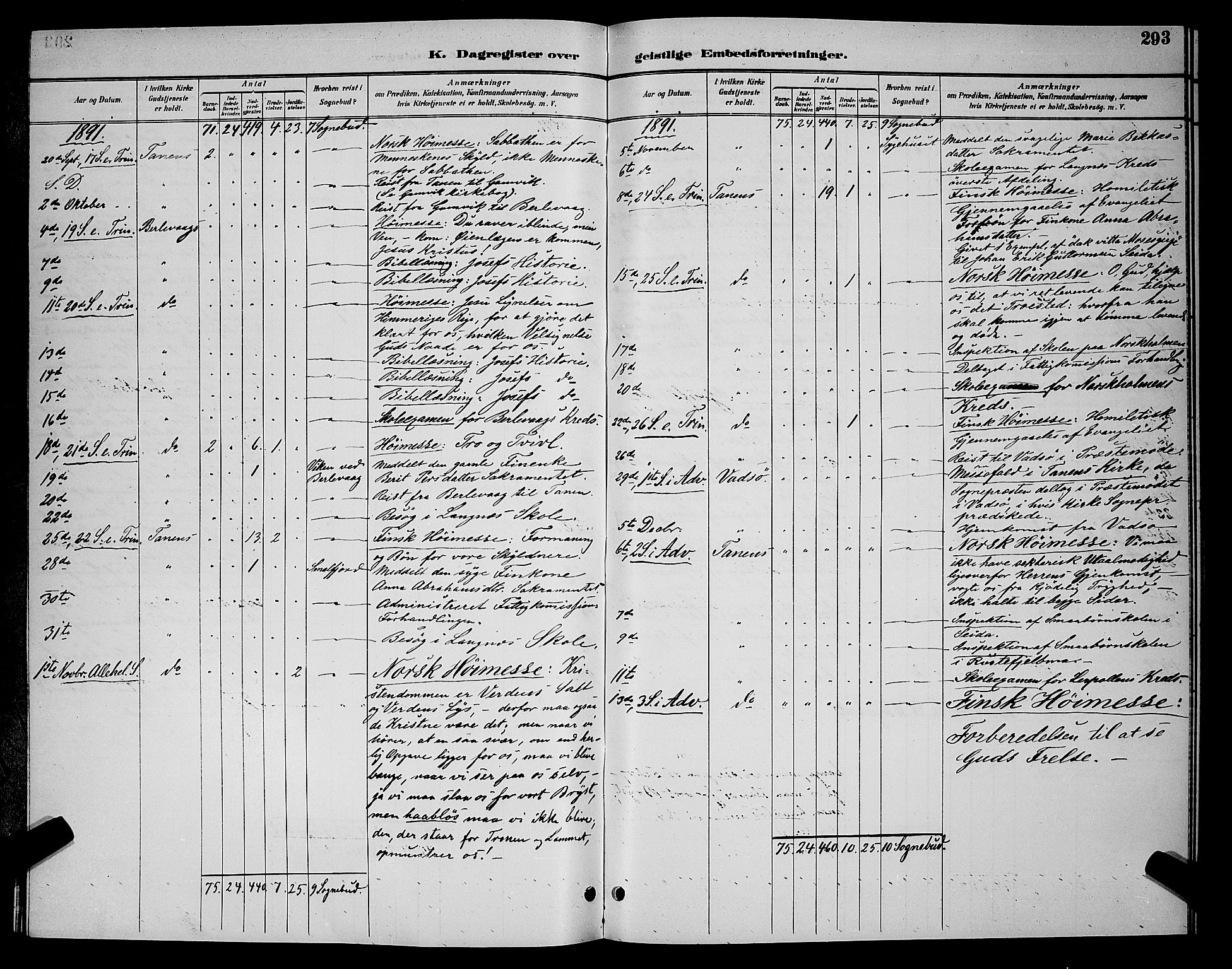 Tana sokneprestkontor, SATØ/S-1334/H/Hb/L0004klokker: Parish register (copy) no. 4, 1890-1903, p. 293