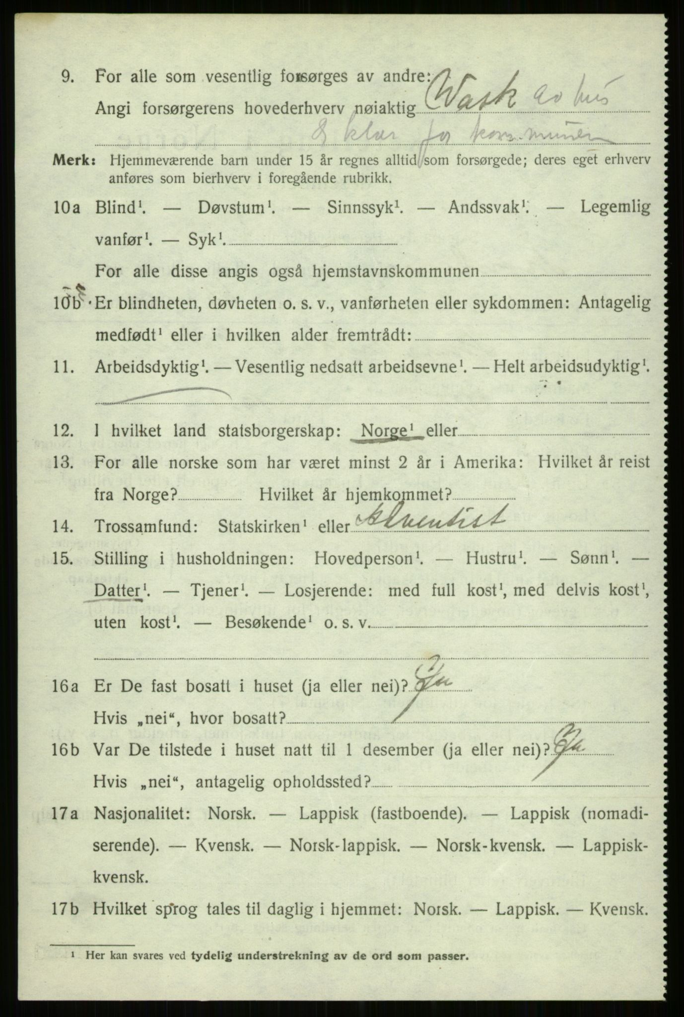 SATØ, 1920 census for Trondenes, 1920, p. 16965
