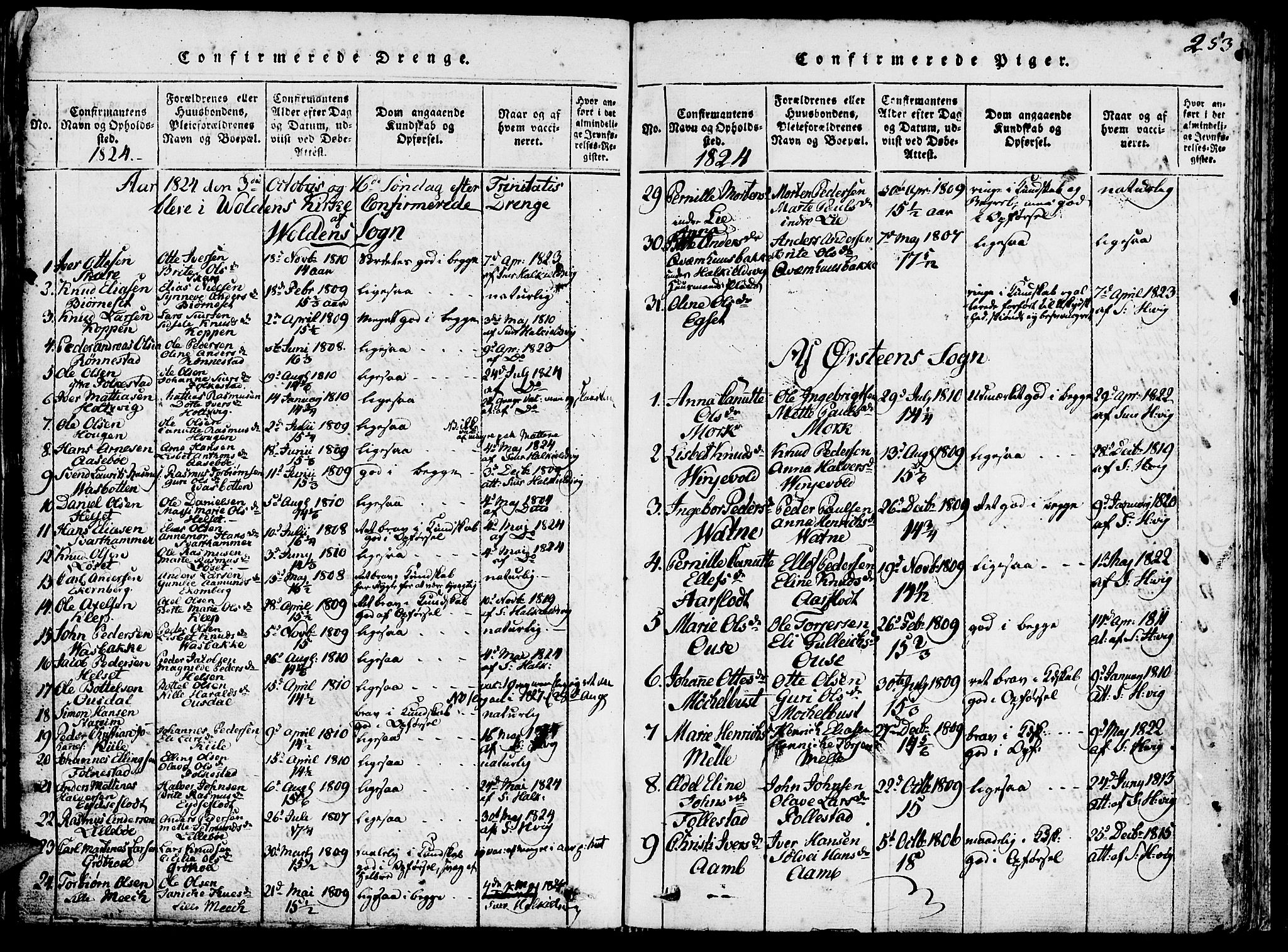 Ministerialprotokoller, klokkerbøker og fødselsregistre - Møre og Romsdal, AV/SAT-A-1454/511/L0138: Parish register (official) no. 511A05, 1817-1832, p. 253