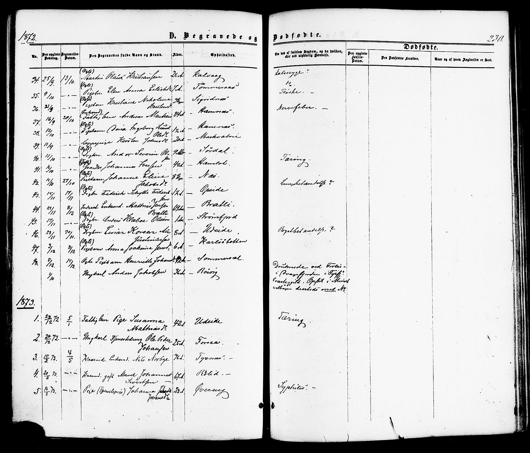 Ministerialprotokoller, klokkerbøker og fødselsregistre - Nordland, SAT/A-1459/859/L0845: Parish register (official) no. 859A05, 1863-1877, p. 230