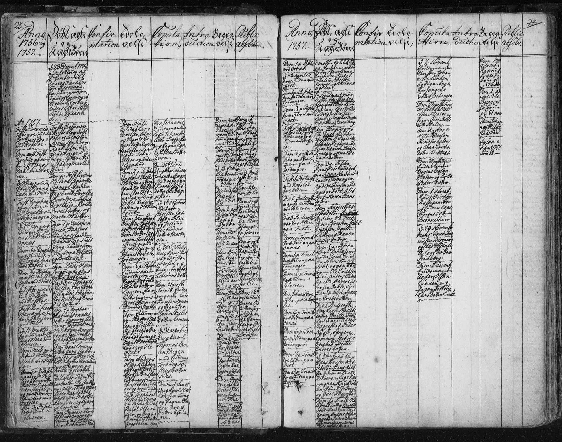 Hafslo sokneprestembete, AV/SAB-A-80301/H/Haa/Haaa/L0002: Parish register (official) no. A 2, 1755-1806, p. 23-24