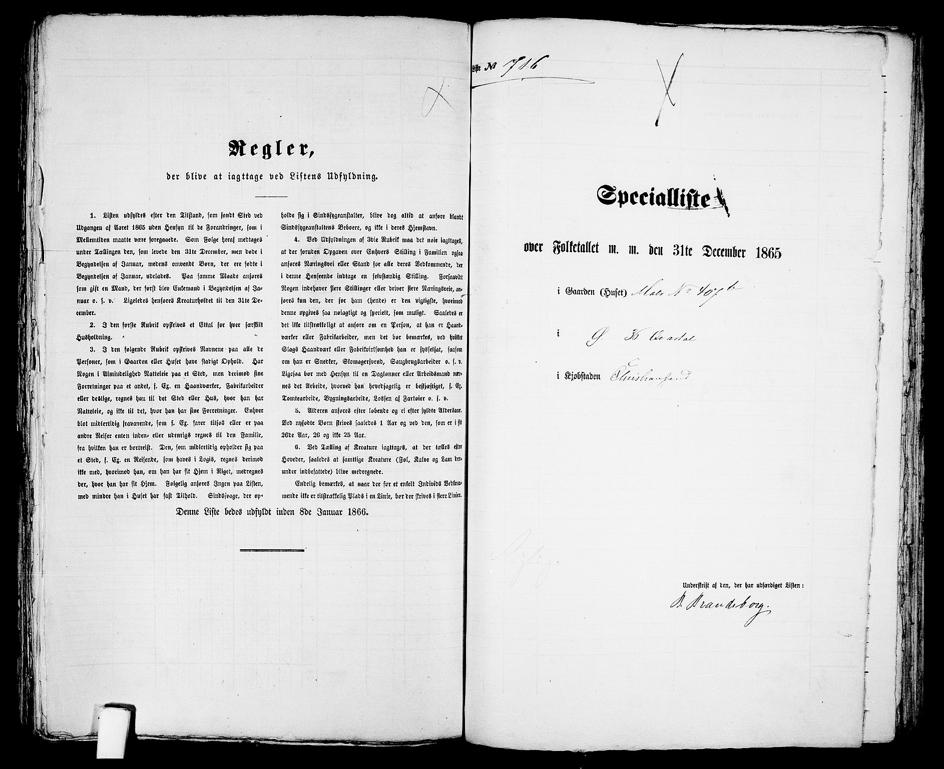 RA, 1865 census for Kristiansand, 1865, p. 1467