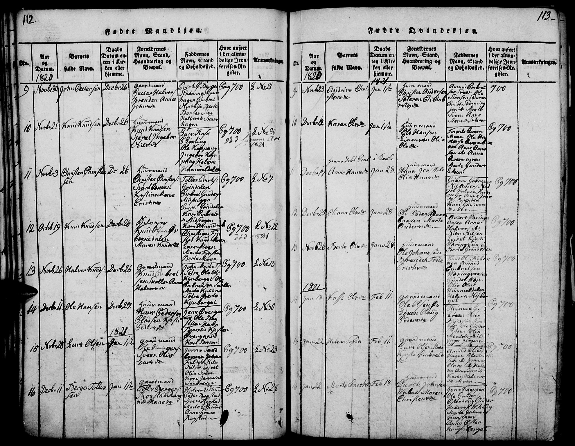 Elverum prestekontor, SAH/PREST-044/H/Ha/Haa/L0007: Parish register (official) no. 7, 1815-1830, p. 112-113