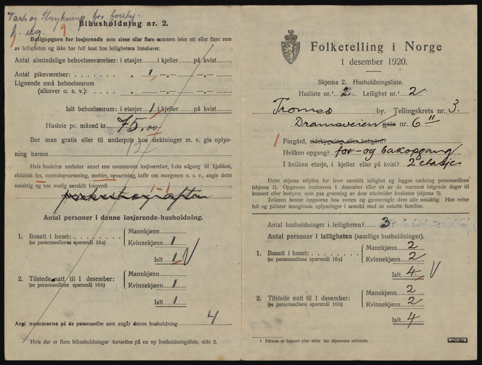 SATØ, 1920 census for Tromsø, 1920, p. 3119