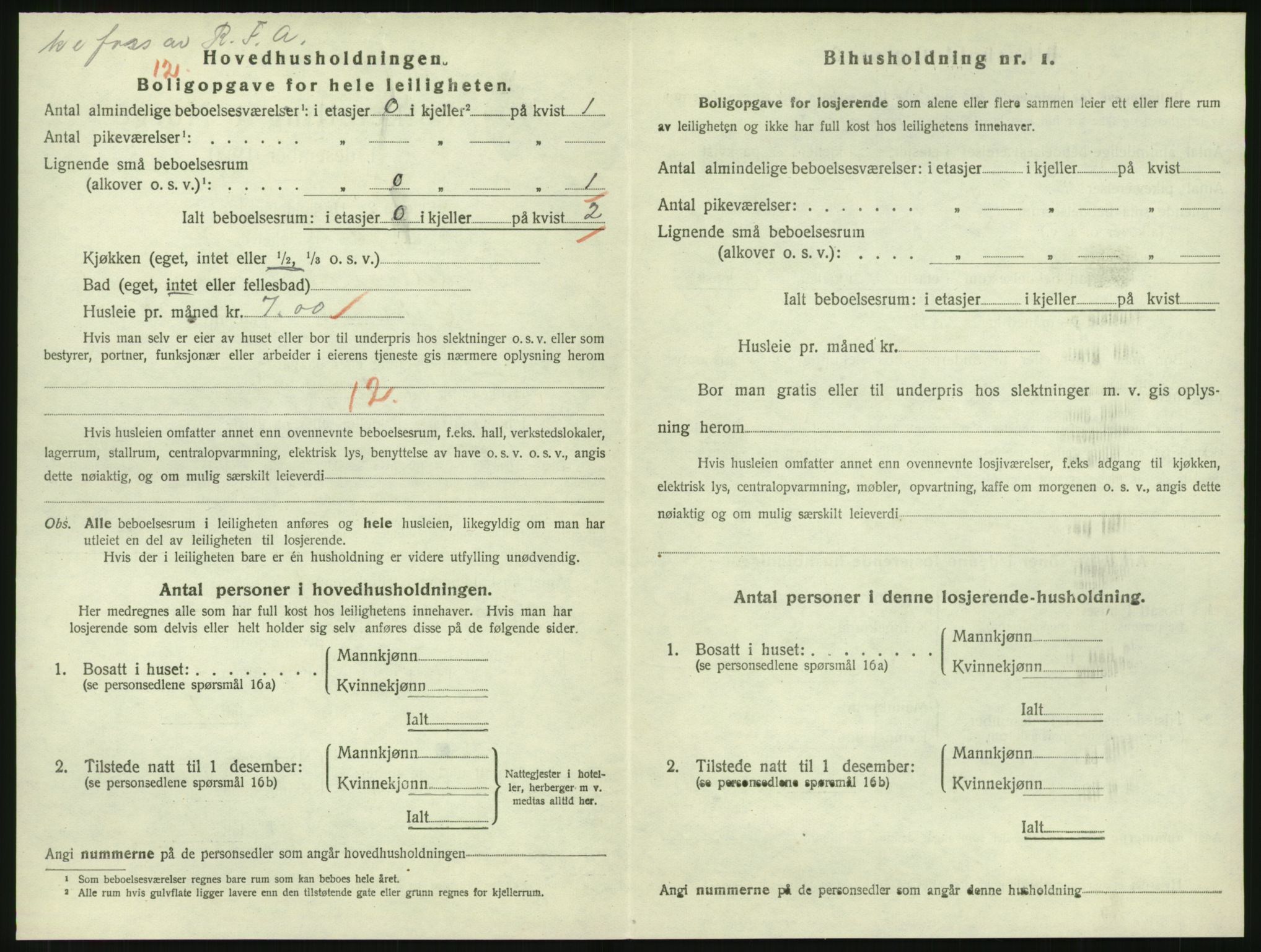 SAK, 1920 census for Tvedestrand, 1920, p. 740