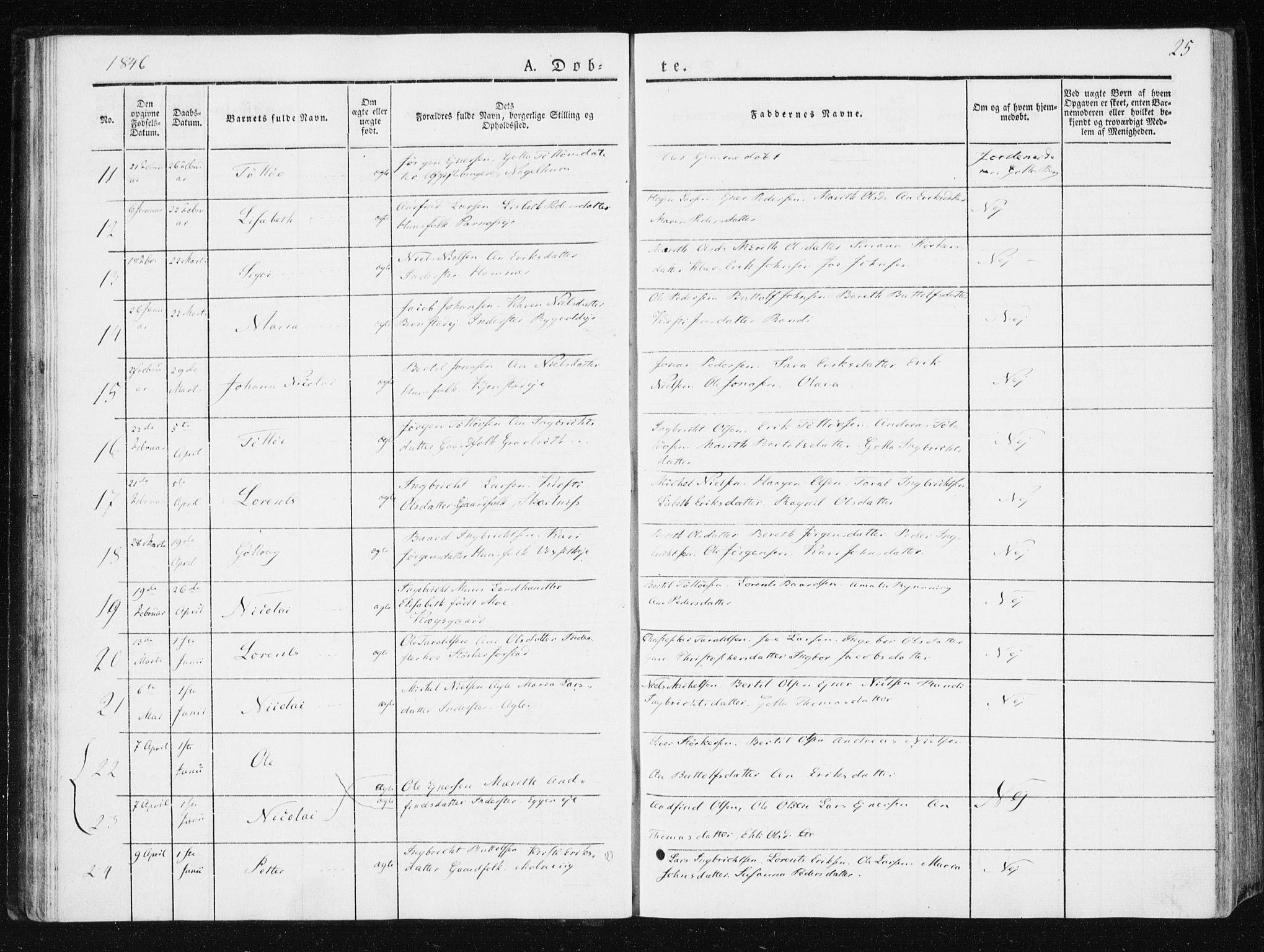 Ministerialprotokoller, klokkerbøker og fødselsregistre - Nord-Trøndelag, SAT/A-1458/749/L0470: Parish register (official) no. 749A04, 1834-1853, p. 25