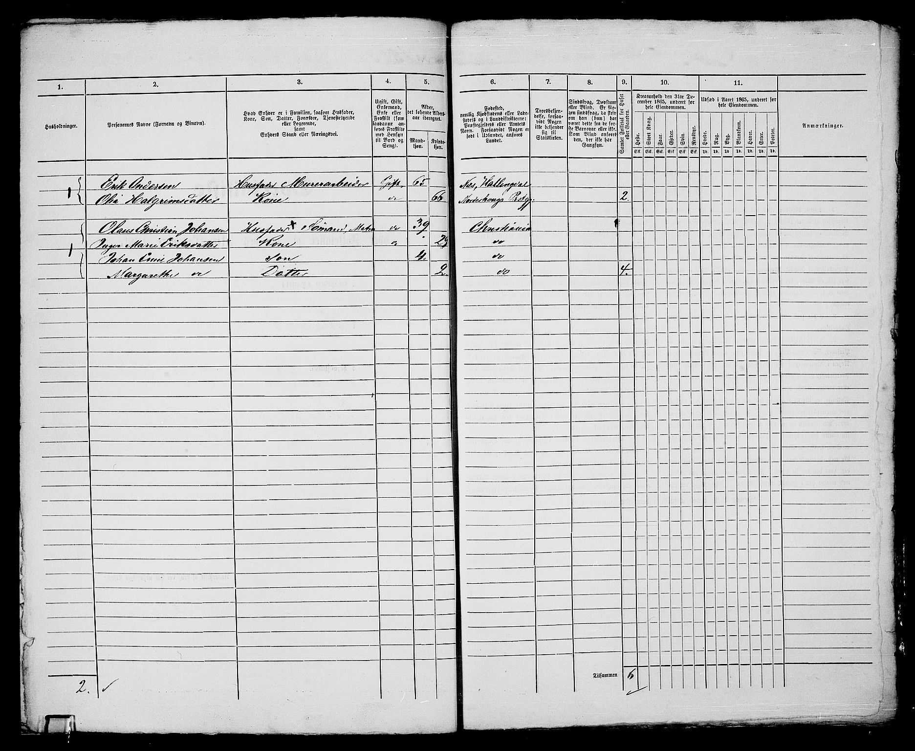 RA, 1865 census for Kristiania, 1865, p. 3131