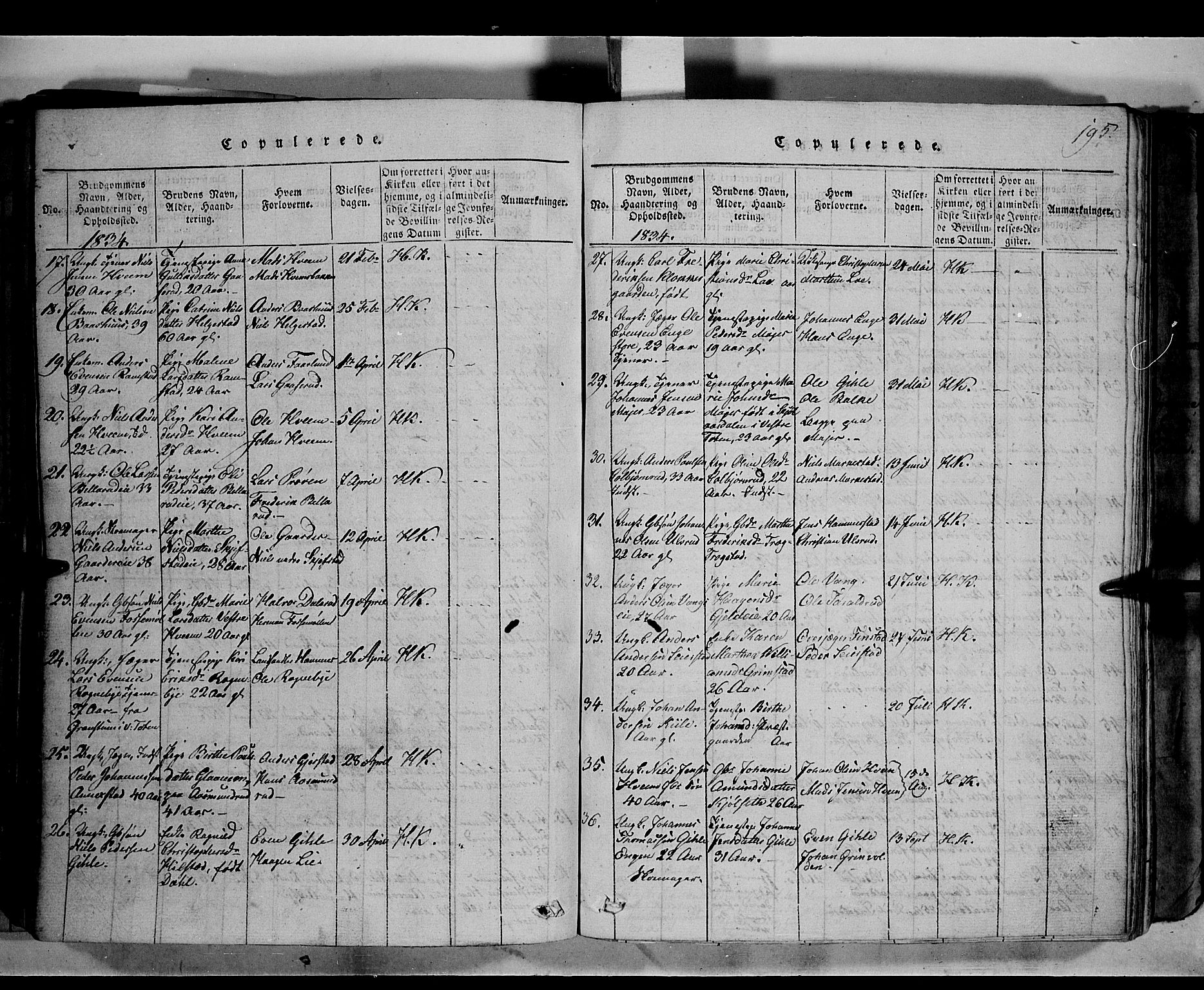 Østre Toten prestekontor, SAH/PREST-104/H/Ha/Haa/L0001: Parish register (official) no. 1, 1828-1839, p. 195