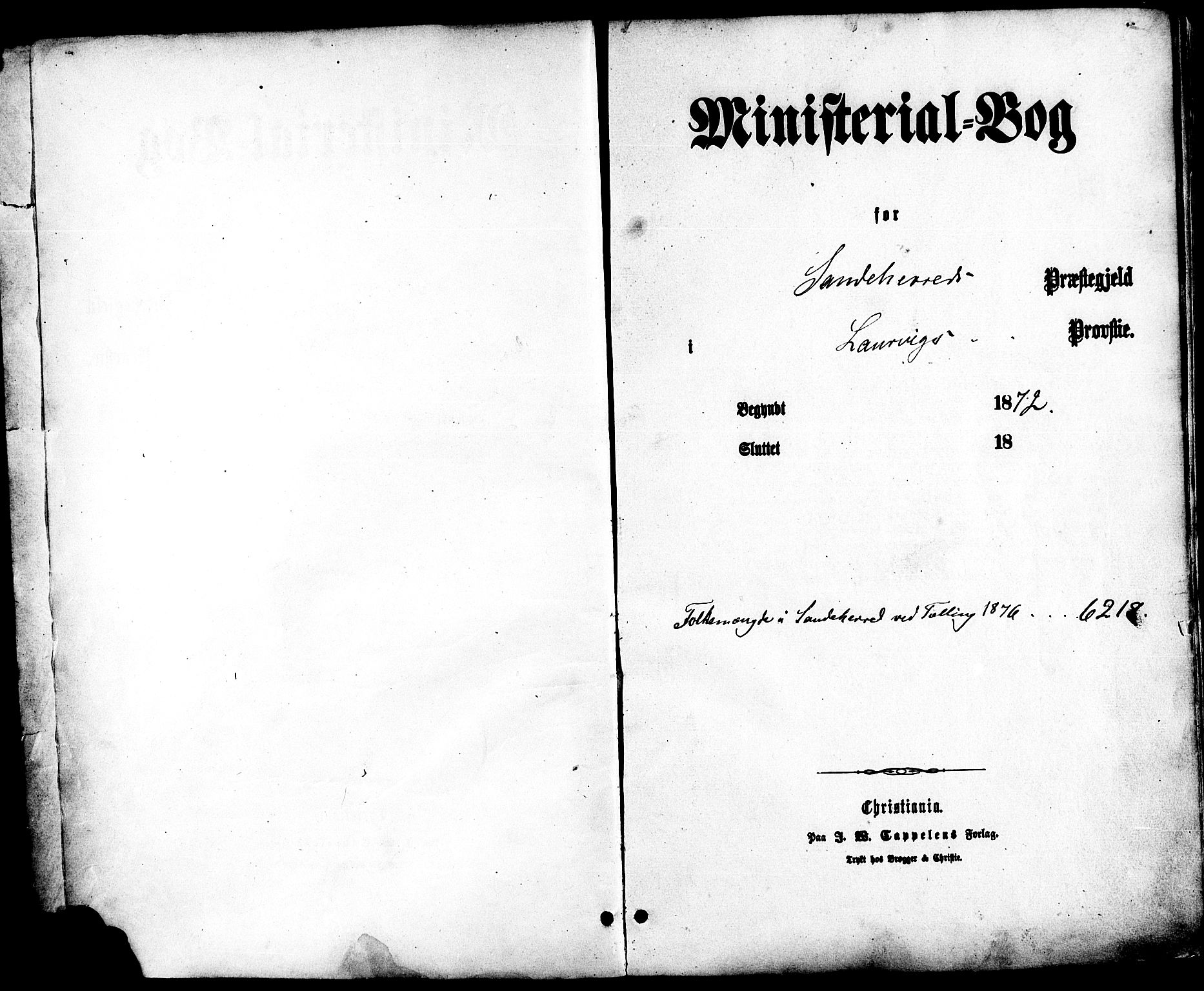 Sandar kirkebøker, AV/SAKO-A-243/F/Fa/L0010: Parish register (official) no. 10, 1872-1882