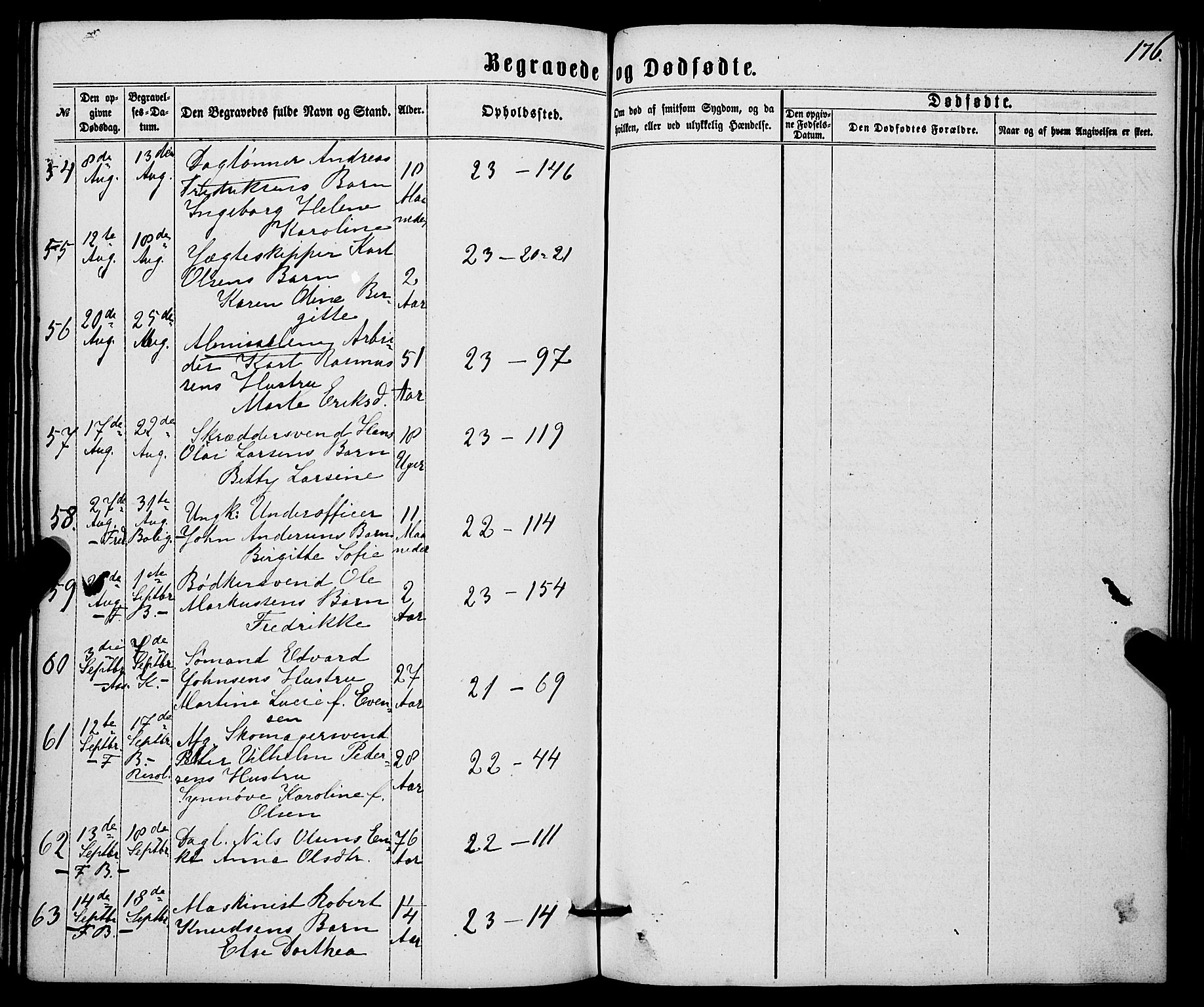 Korskirken sokneprestembete, SAB/A-76101/H/Haa/L0045: Parish register (official) no. E 3, 1863-1875, p. 176