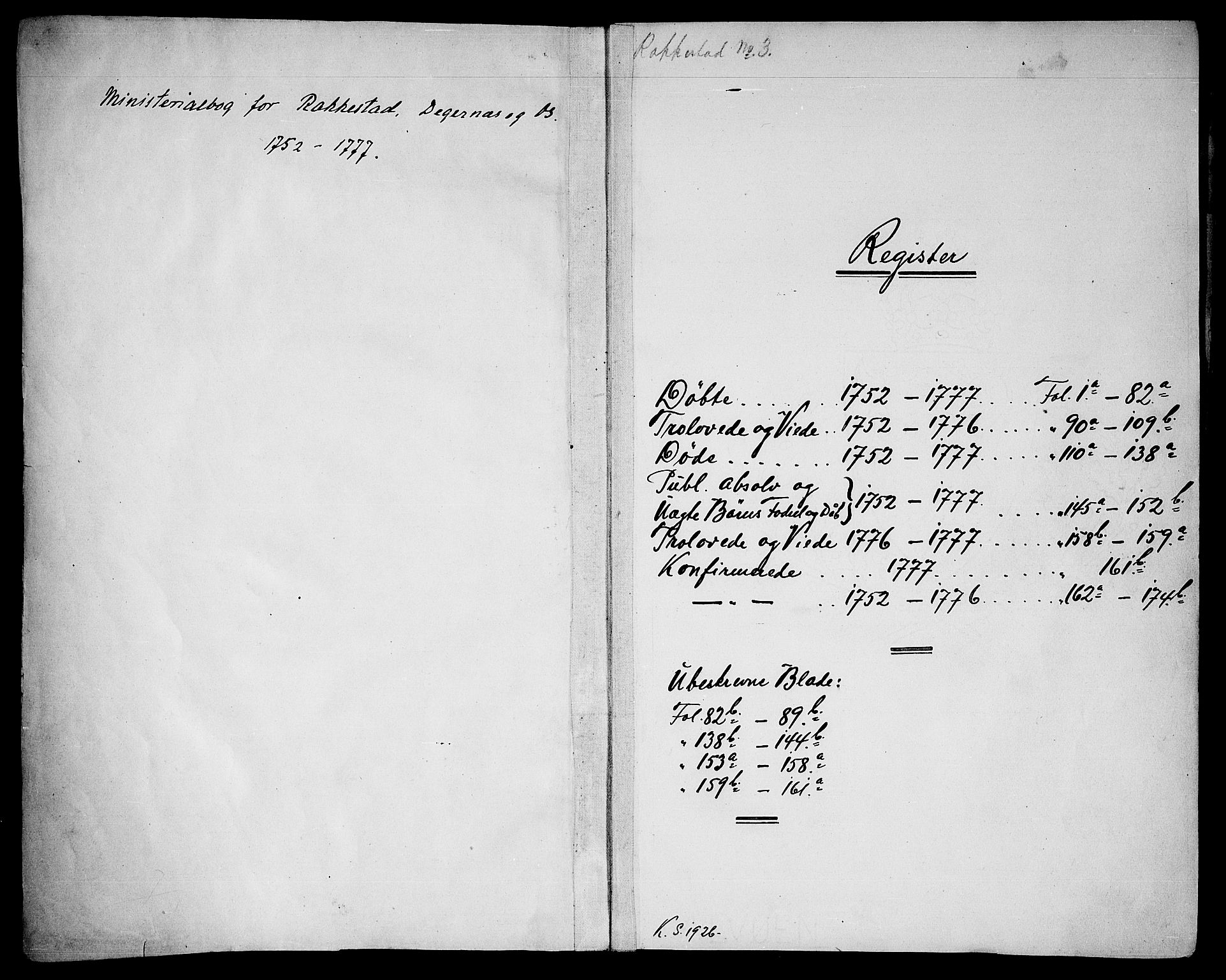 Rakkestad prestekontor Kirkebøker, SAO/A-2008/F/Fa/L0003: Parish register (official) no. I 3, 1752-1777