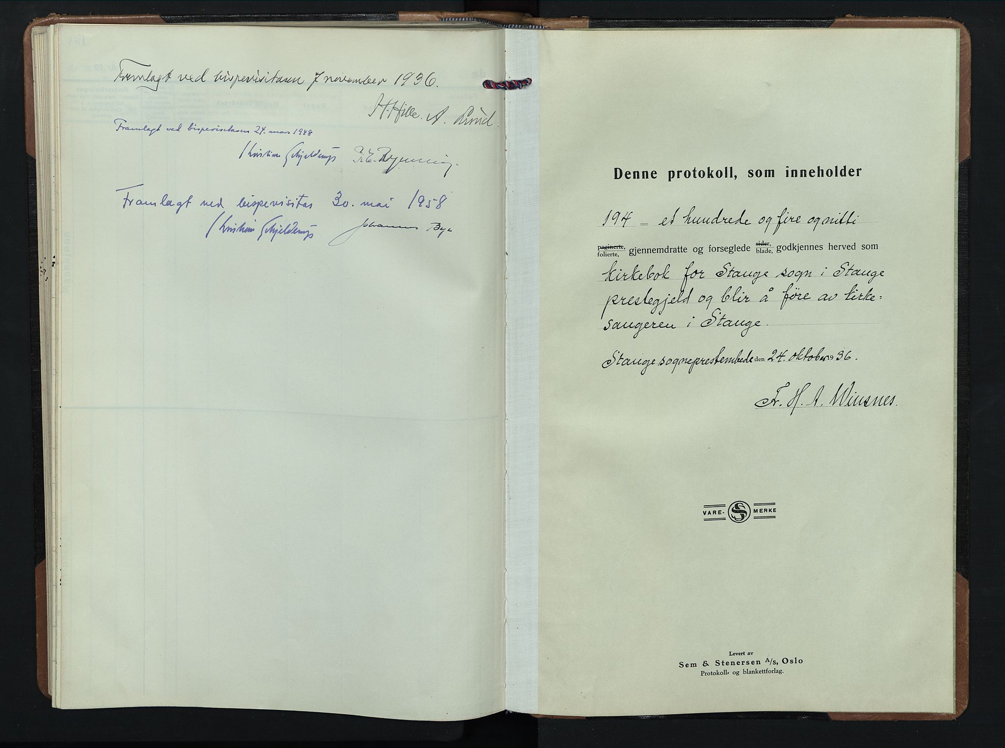 Stange prestekontor, SAH/PREST-002/L/L0020: Parish register (copy) no. 20, 1936-1947
