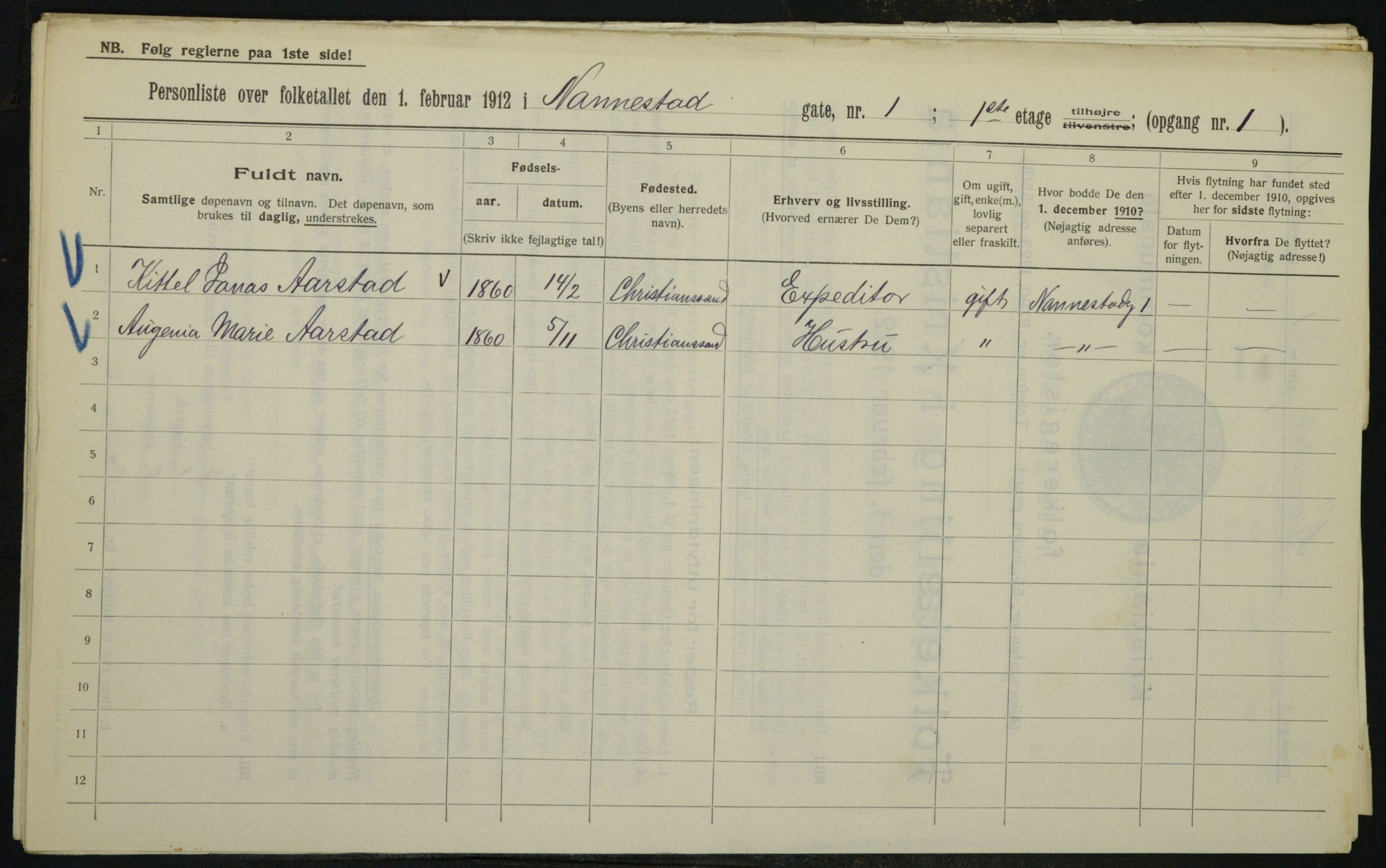 OBA, Municipal Census 1912 for Kristiania, 1912, p. 69594