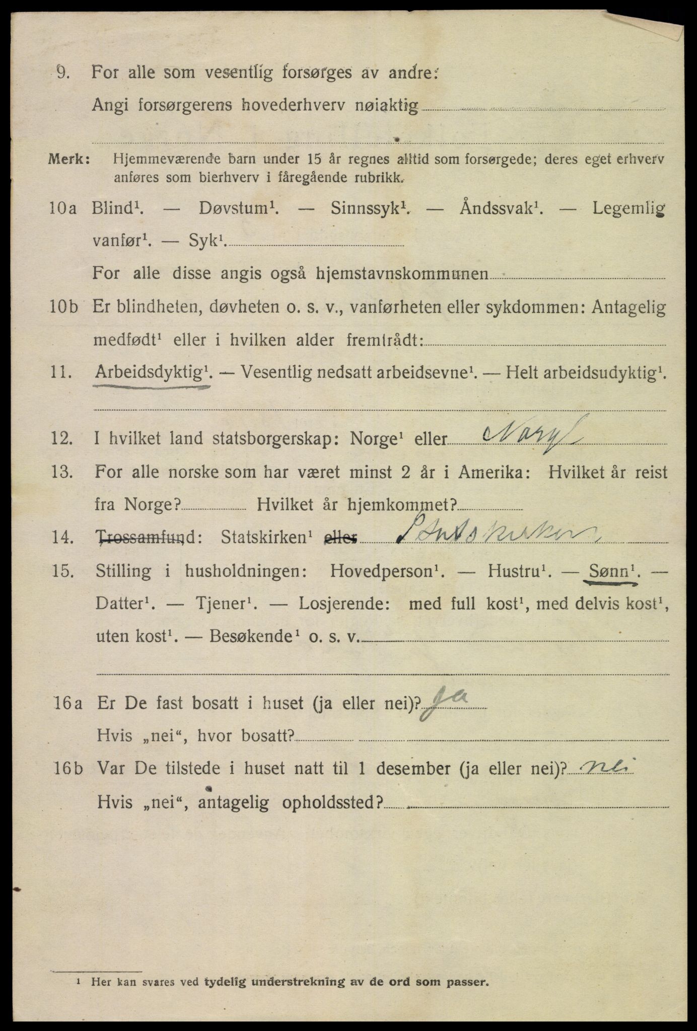 SAK, 1920 census for Mandal, 1920, p. 4200