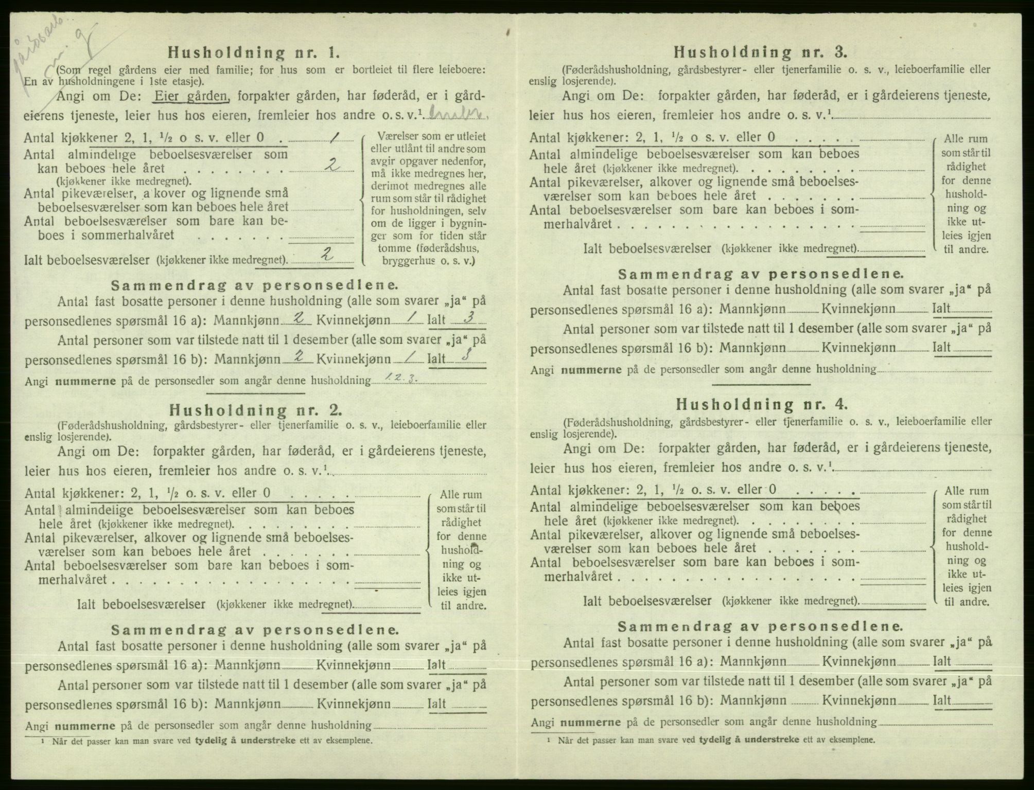 SAB, 1920 census for Voss, 1920, p. 2004