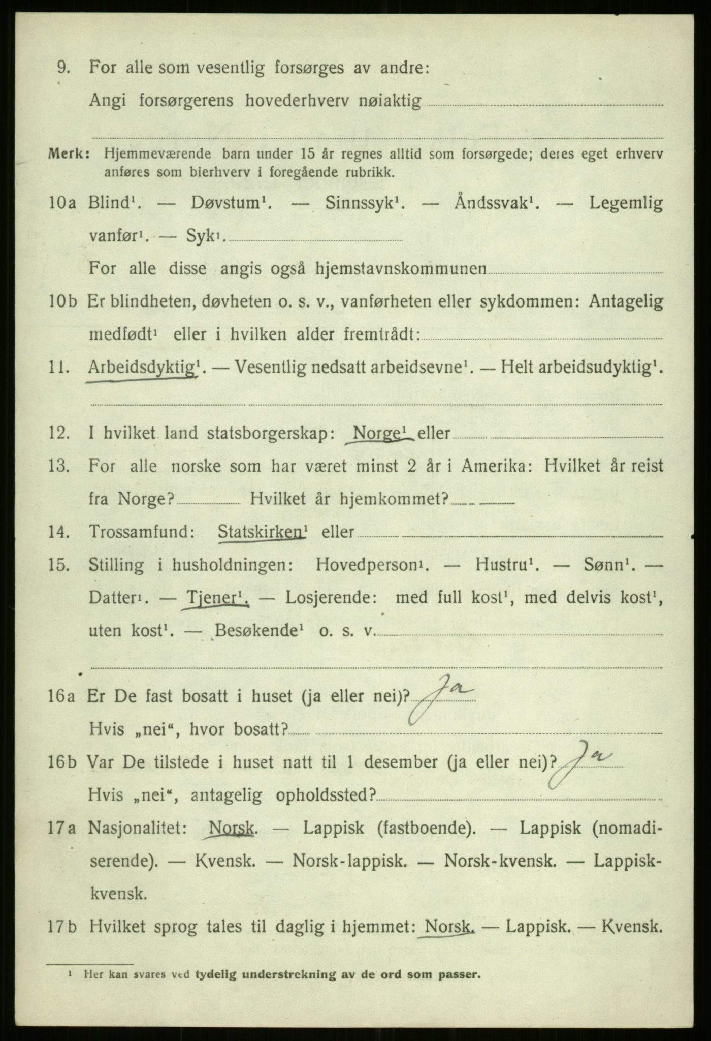 SATØ, 1920 census for Kvæfjord, 1920, p. 4182