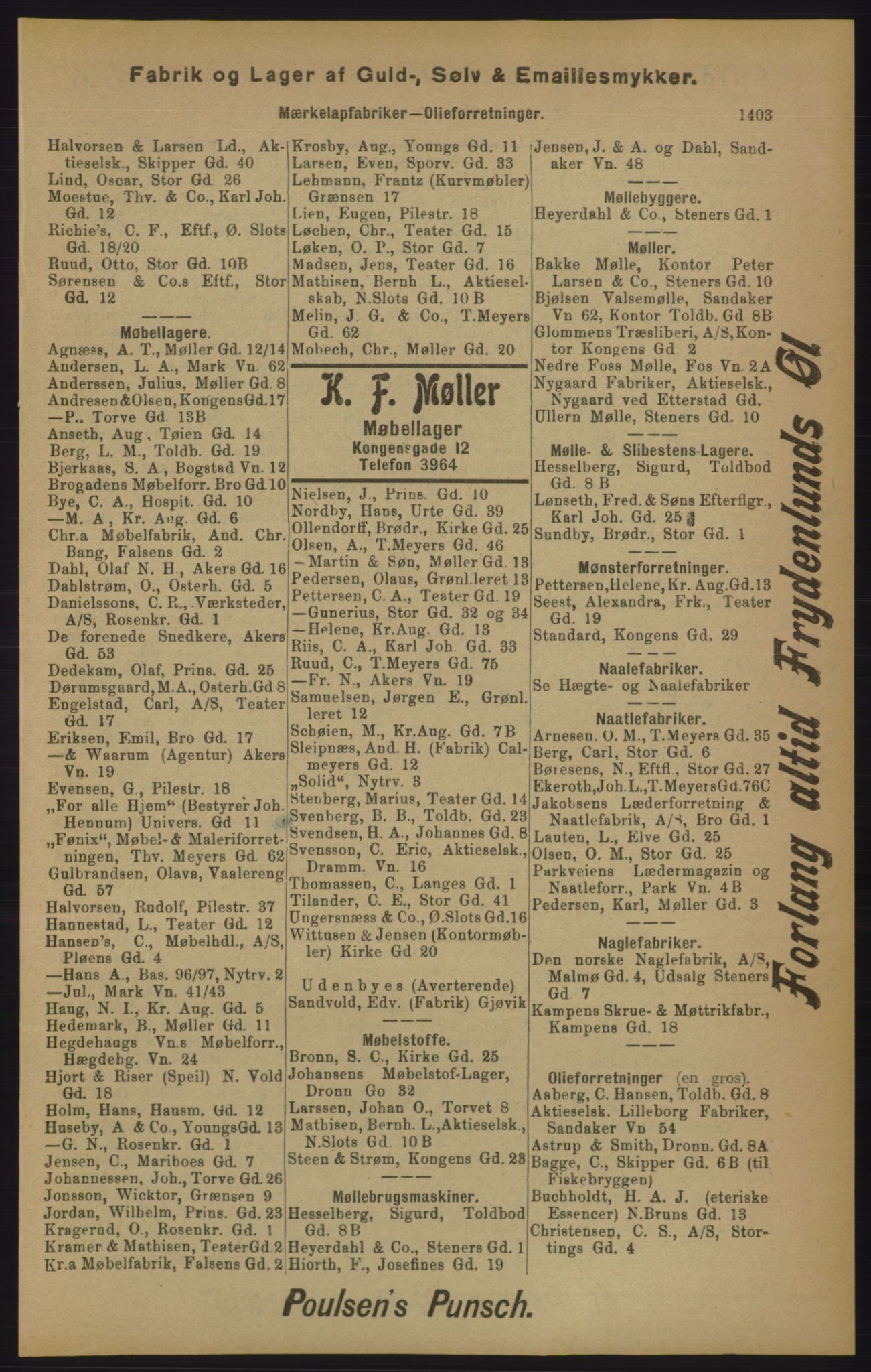 Kristiania/Oslo adressebok, PUBL/-, 1905, p. 1403