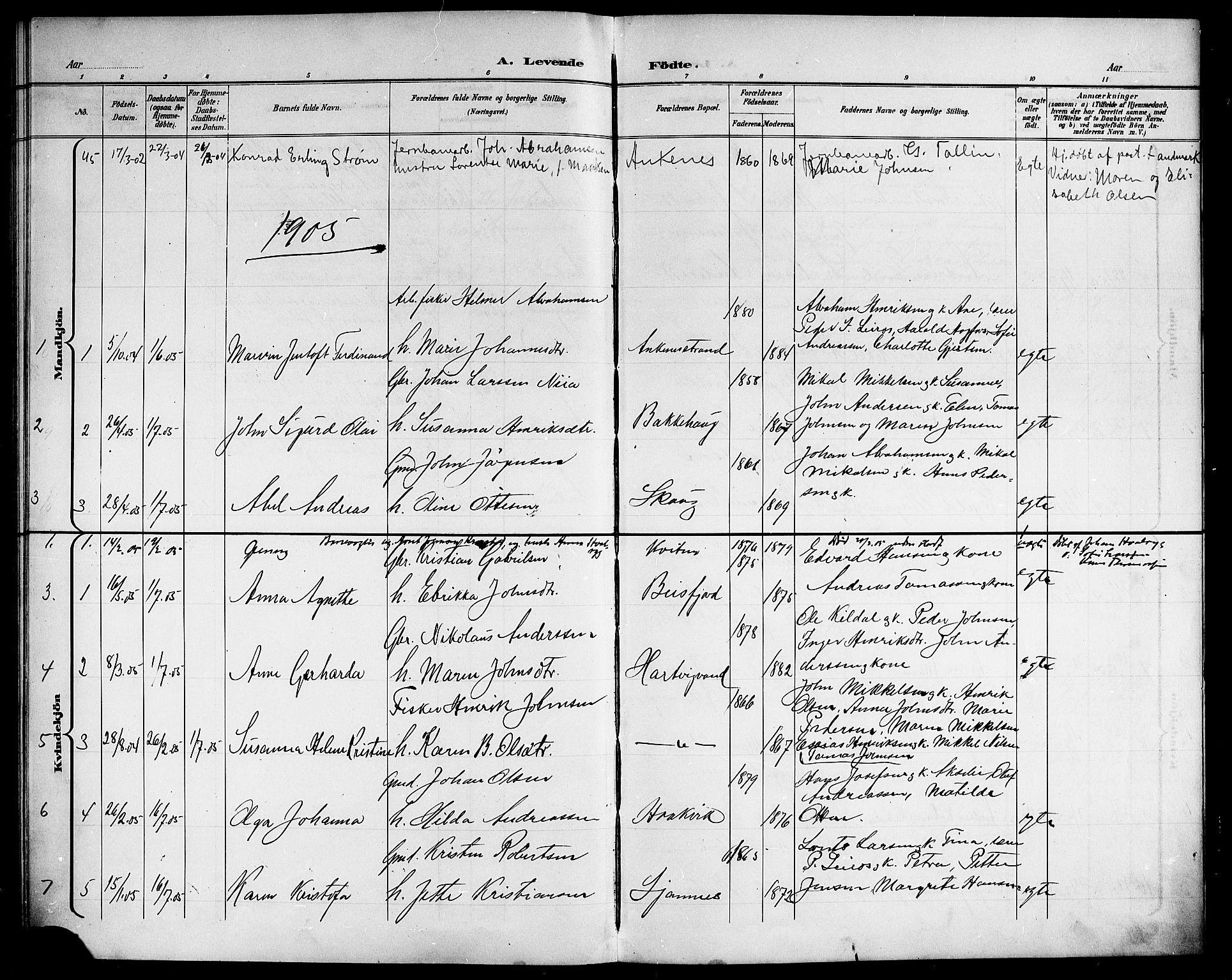 Ministerialprotokoller, klokkerbøker og fødselsregistre - Nordland, AV/SAT-A-1459/866/L0953: Parish register (copy) no. 866C02, 1900-1905