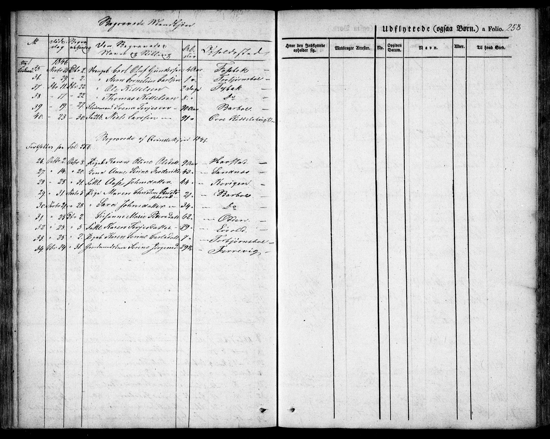 Tromøy sokneprestkontor, AV/SAK-1111-0041/F/Fa/L0004: Parish register (official) no. A 4, 1837-1846, p. 258