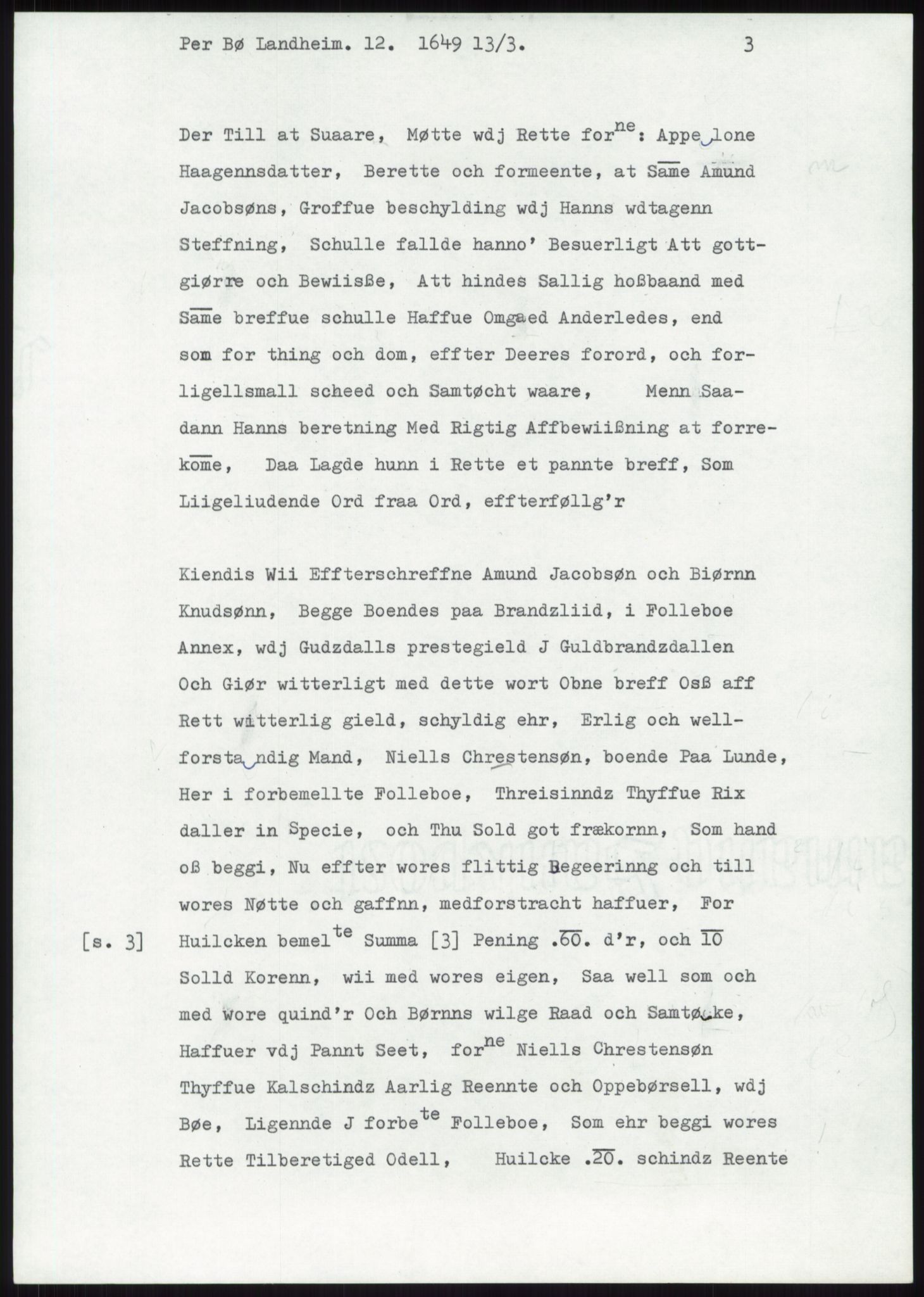 Samlinger til kildeutgivelse, Diplomavskriftsamlingen, AV/RA-EA-4053/H/Ha, p. 3047