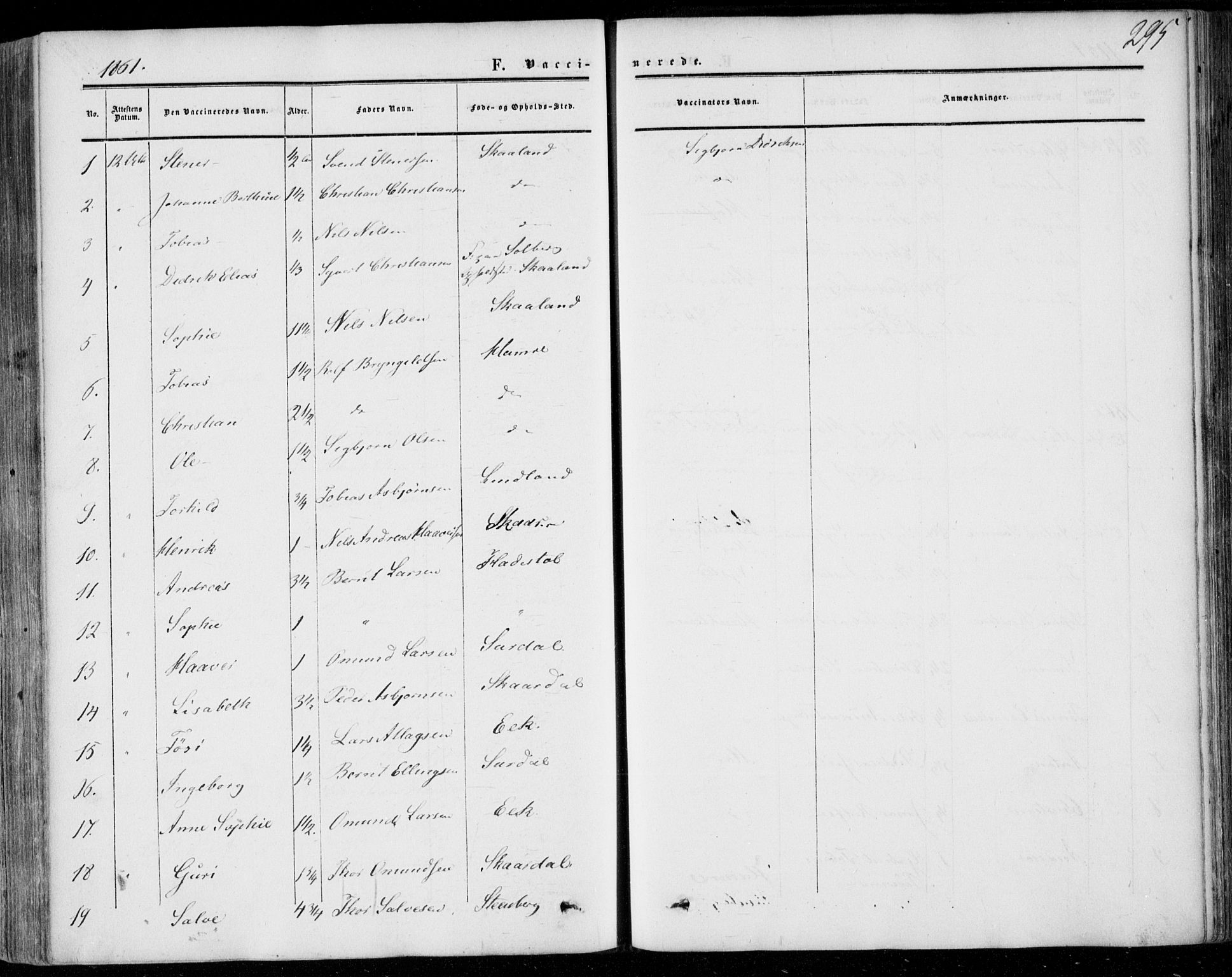 Lund sokneprestkontor, AV/SAST-A-101809/S06/L0009: Parish register (official) no. A 8, 1853-1877, p. 295