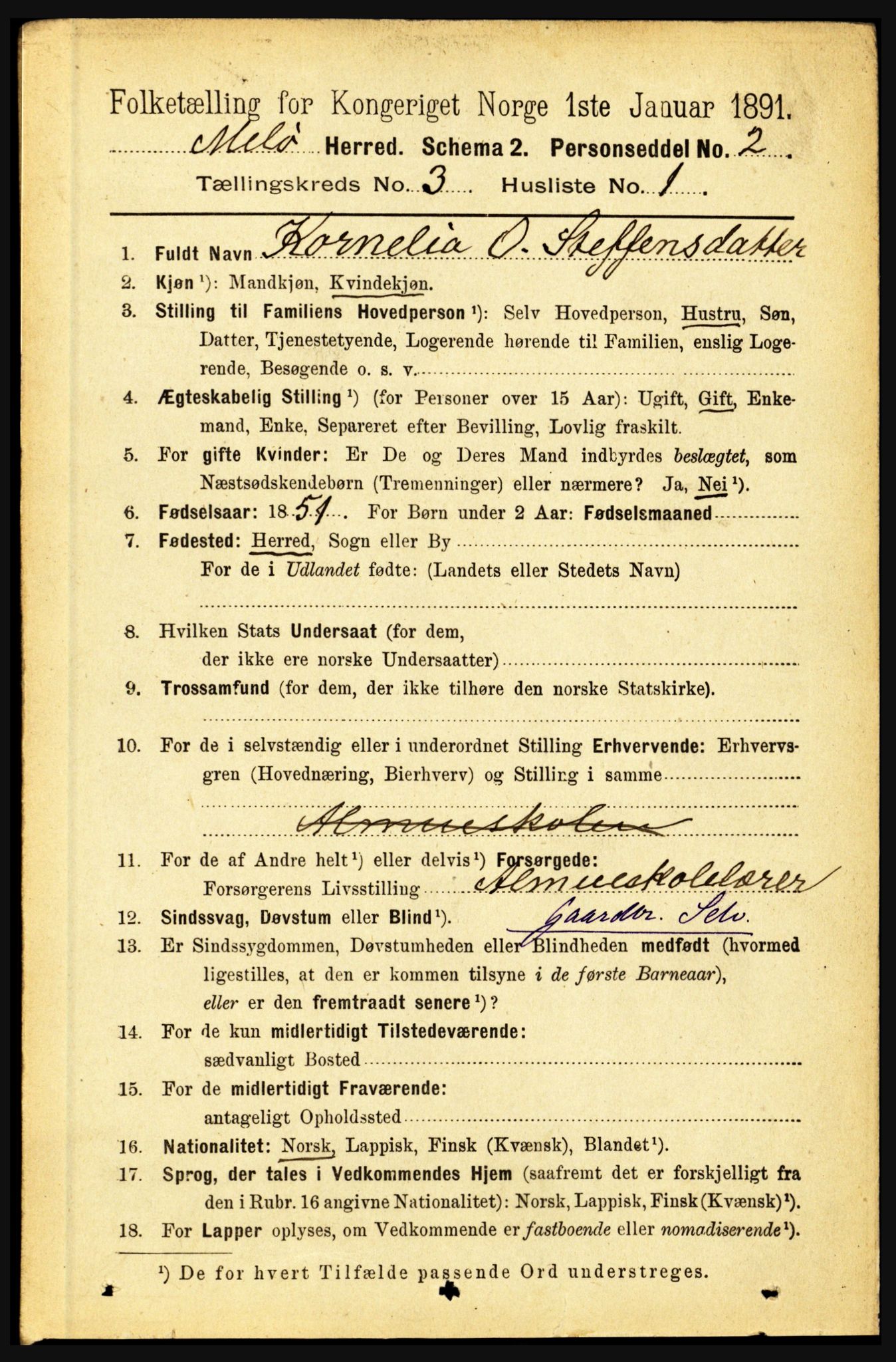 RA, 1891 census for 1837 Meløy, 1891, p. 926