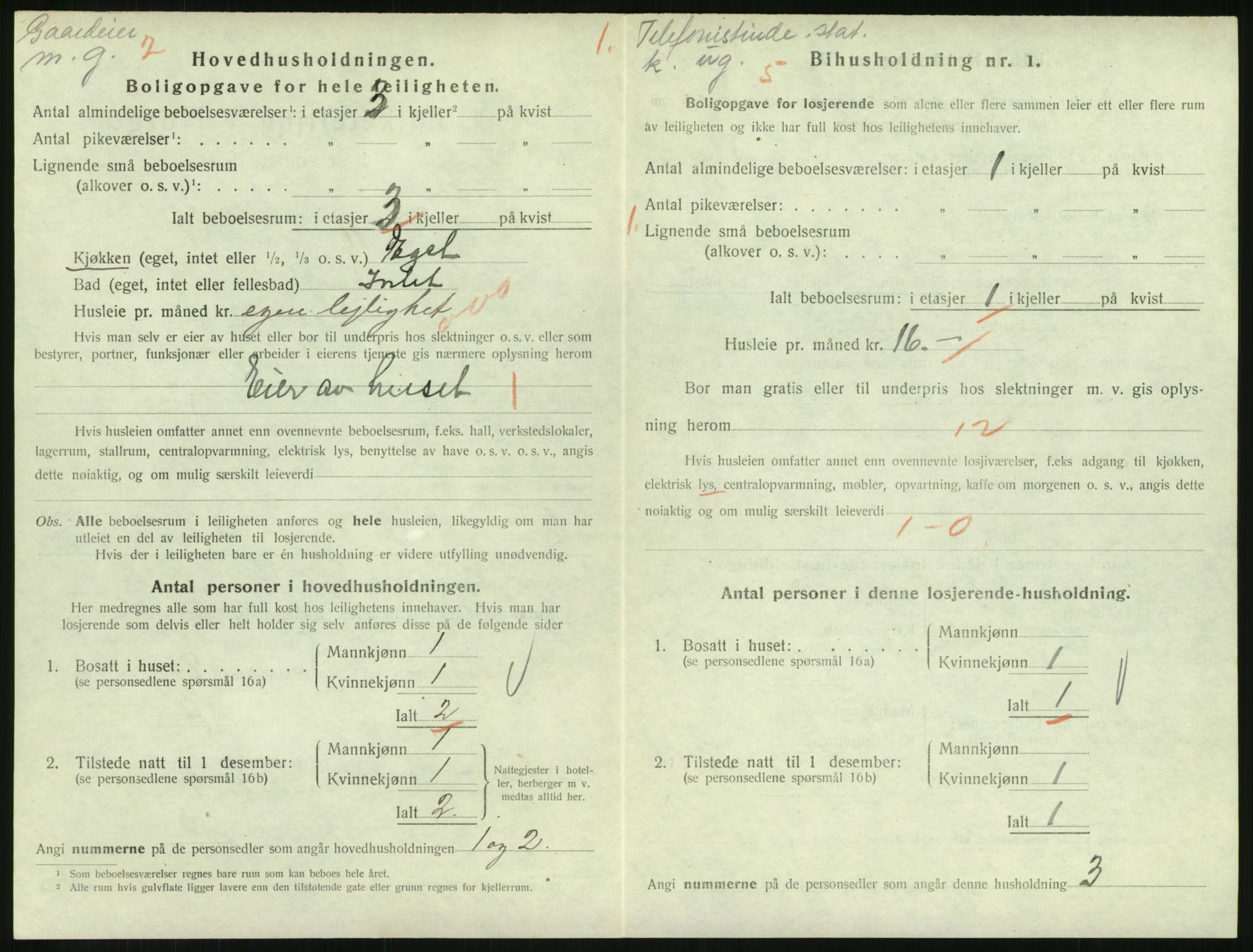 SAH, 1920 census for Lillehammer, 1920, p. 1553