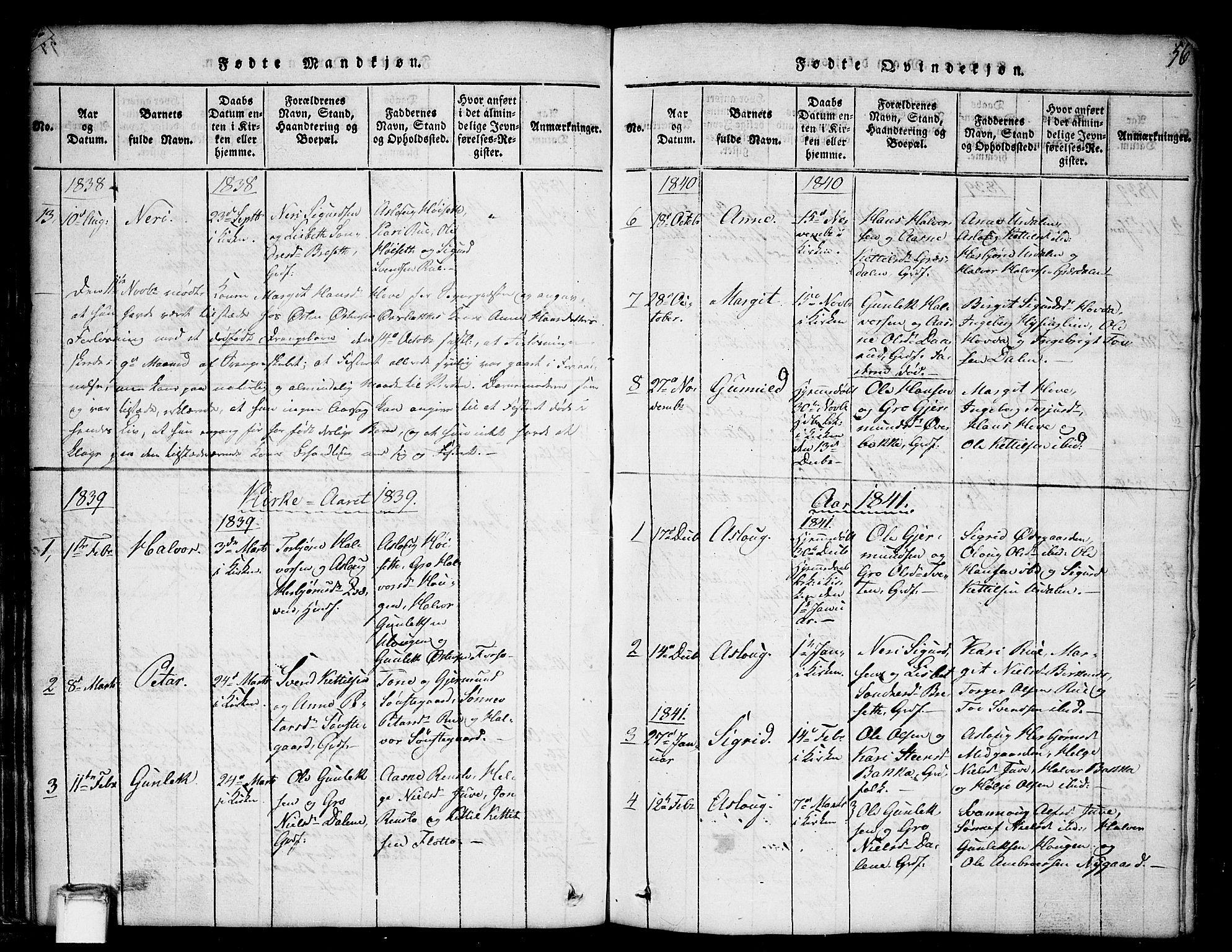 Gransherad kirkebøker, SAKO/A-267/G/Gb/L0001: Parish register (copy) no. II 1, 1815-1860, p. 56