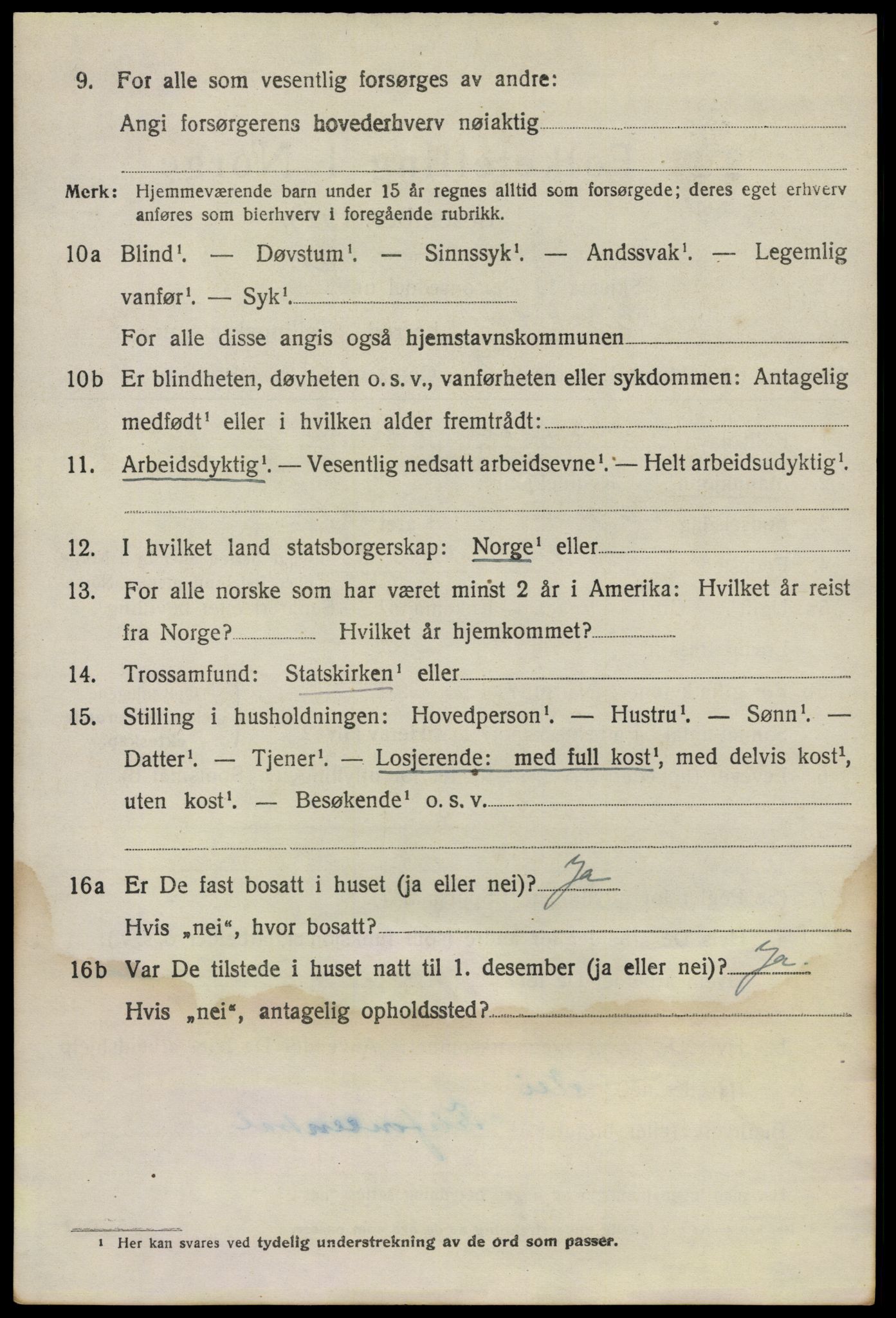 SAO, 1920 census for Nes, 1920, p. 10983