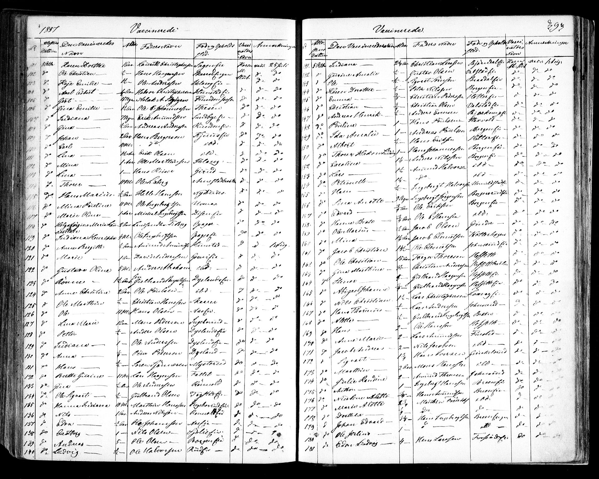 Nes prestekontor Kirkebøker, AV/SAO-A-10410/F/Fa/L0007: Parish register (official) no. I 7, 1846-1858, p. 393