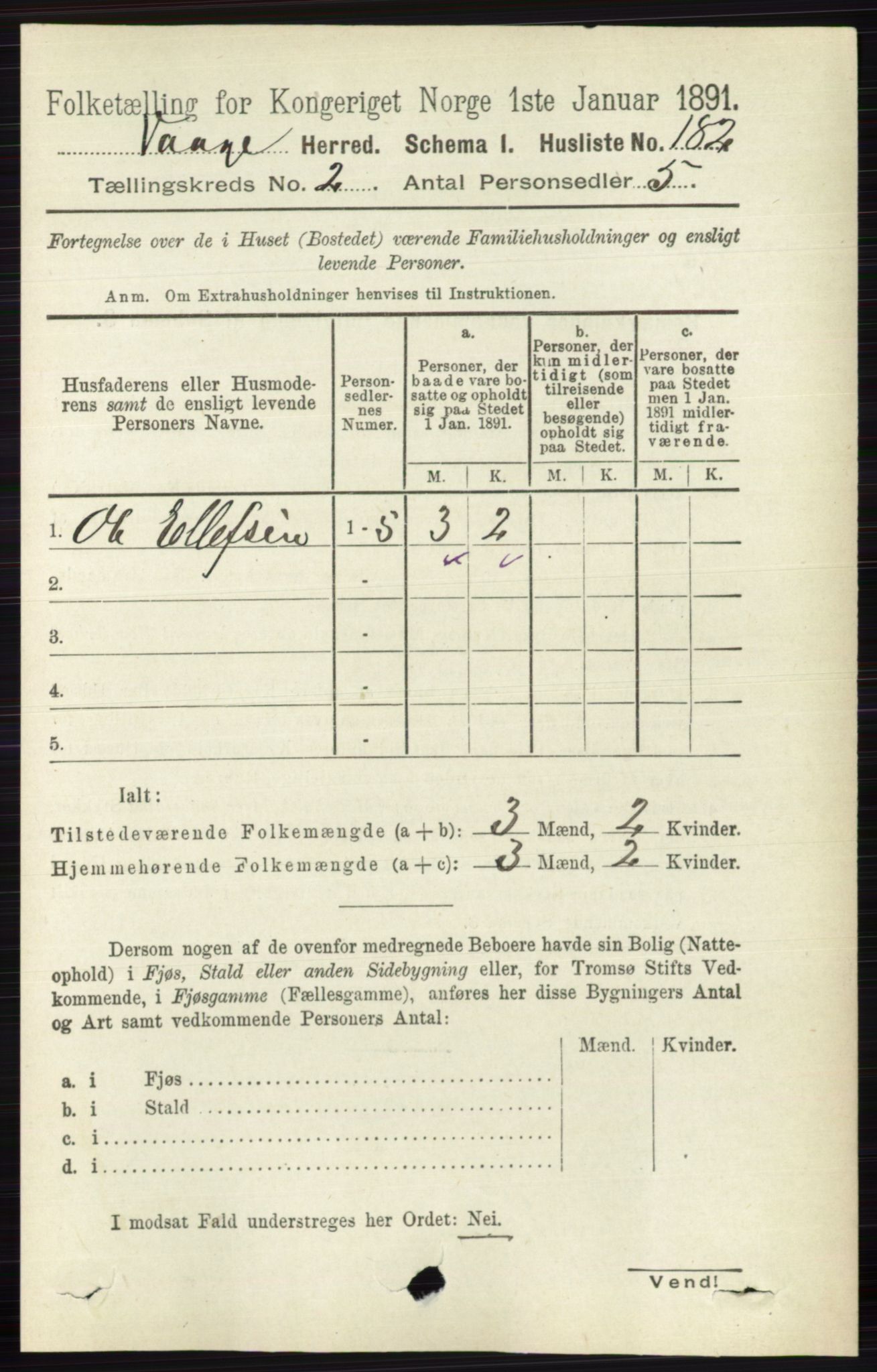 RA, 1891 census for 0515 Vågå, 1891, p. 1128