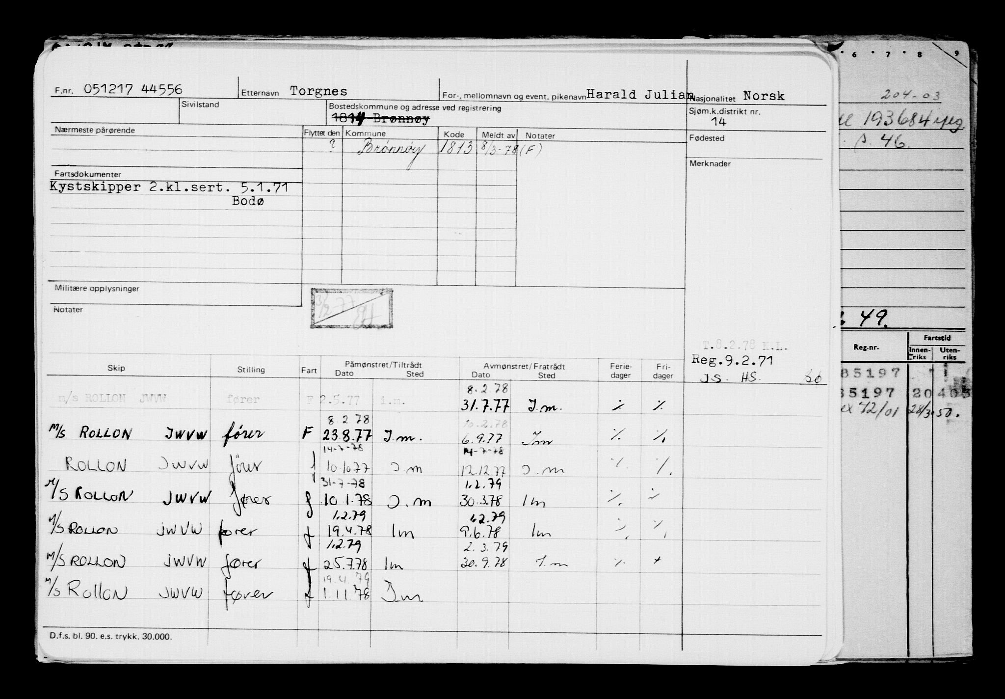 Direktoratet for sjømenn, RA/S-3545/G/Gb/L0153: Hovedkort, 1917, p. 601