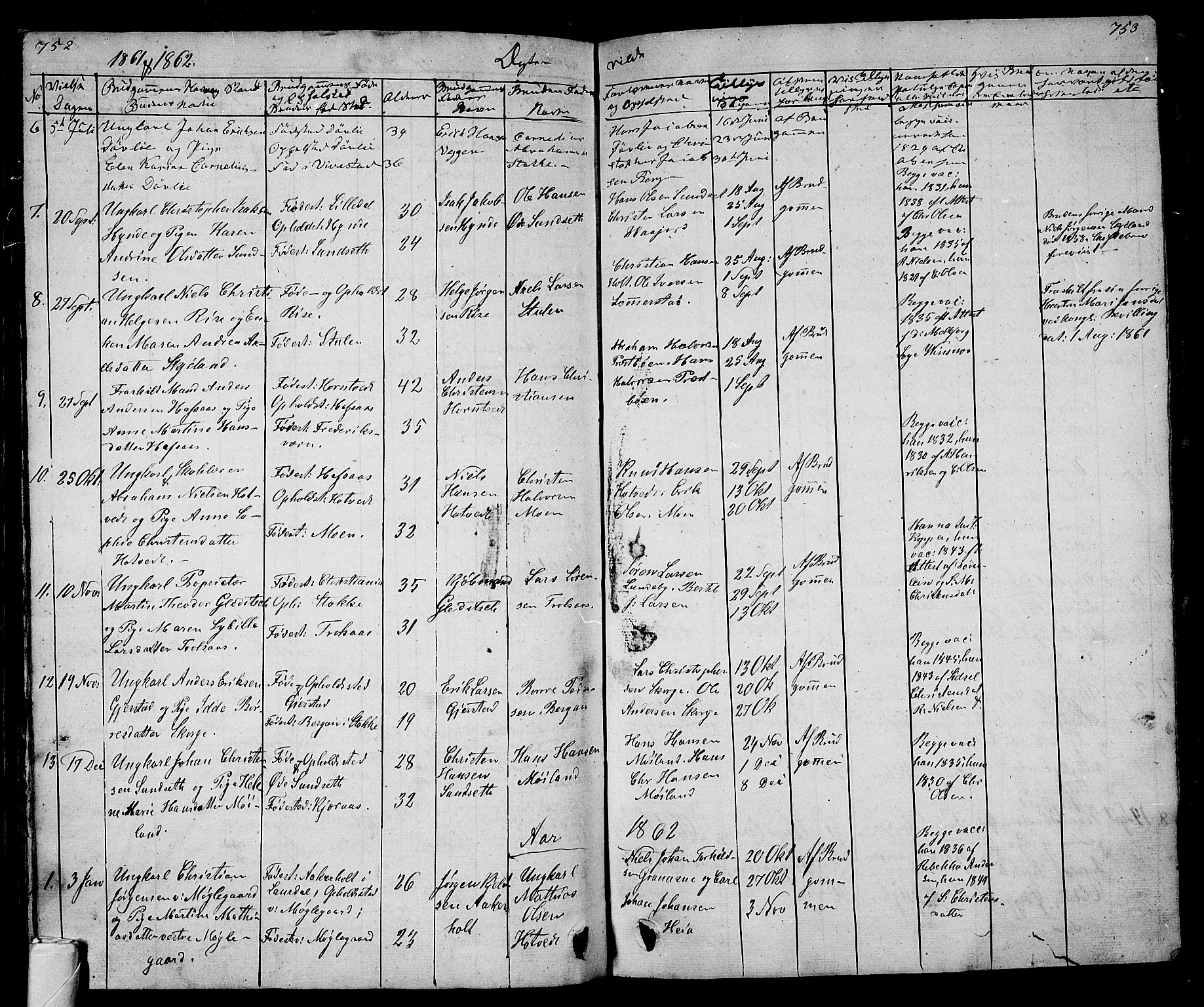 Andebu kirkebøker, AV/SAKO-A-336/G/Ga/L0003: Parish register (copy) no. I 3, 1832-1867, p. 752-753