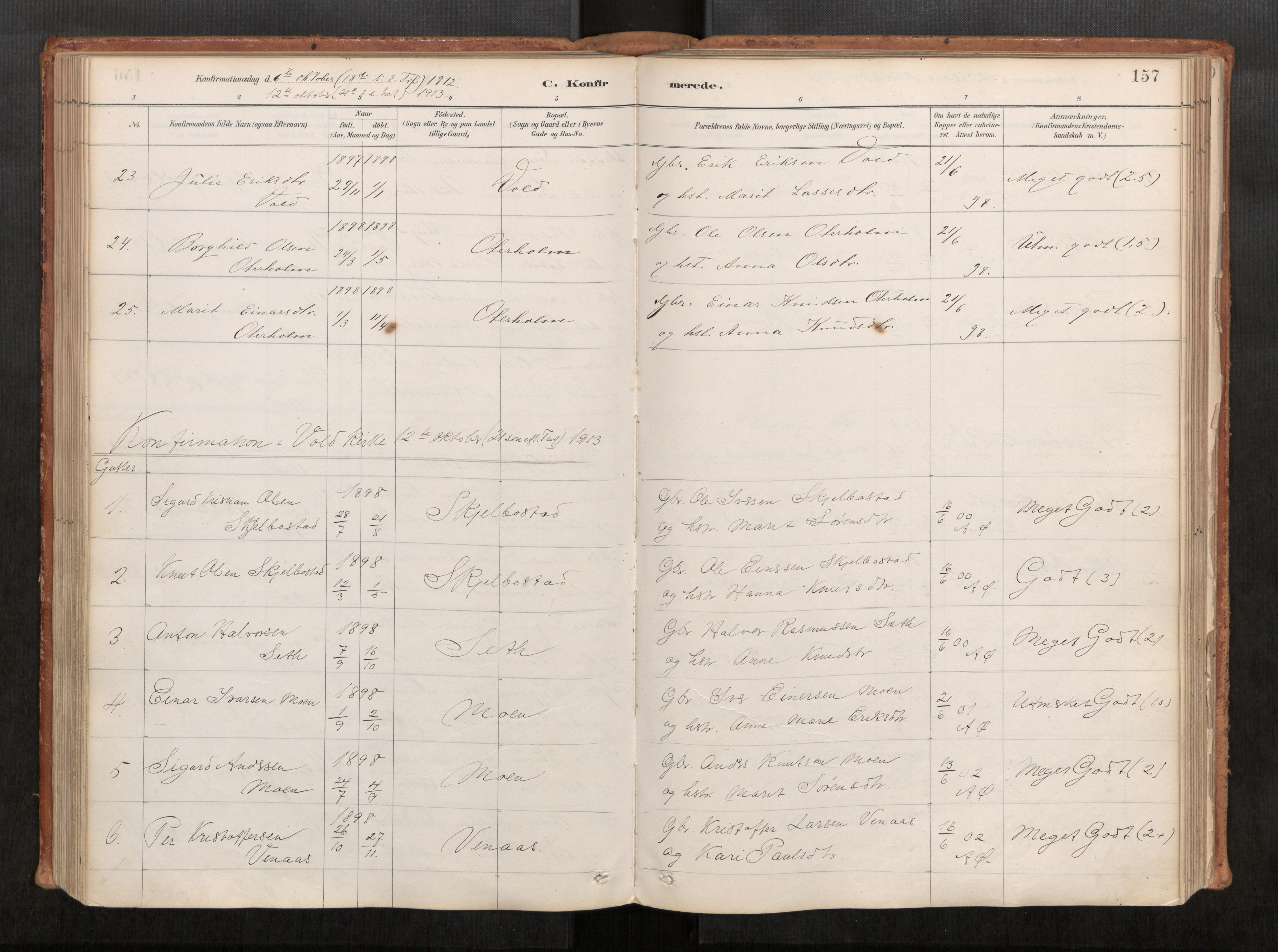Ministerialprotokoller, klokkerbøker og fødselsregistre - Møre og Romsdal, SAT/A-1454/543/L0568: Parish register (official) no. 543A03, 1885-1915, p. 157