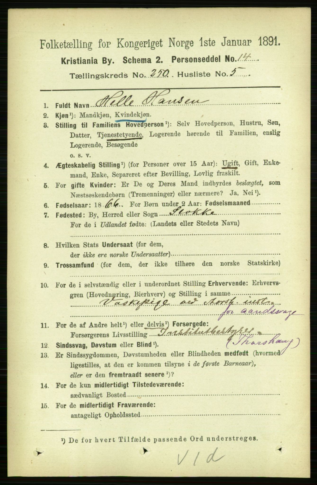 RA, 1891 census for 0301 Kristiania, 1891, p. 152841